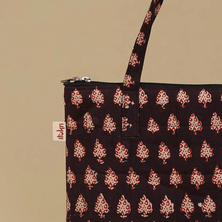 Handcrafted Cotton Quilted Handbag 10 - Image 3