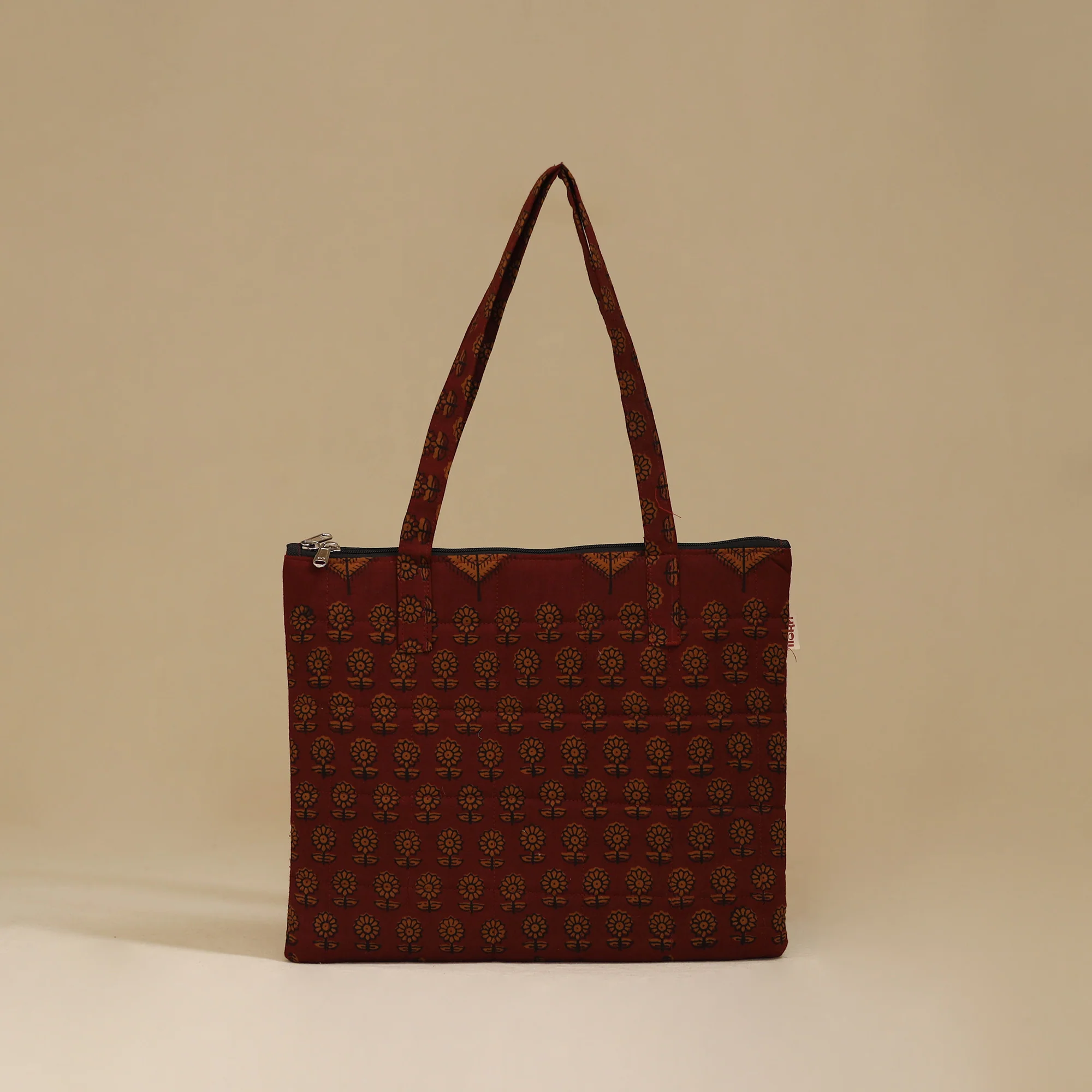 Handcrafted Cotton Quilted Handbag 13