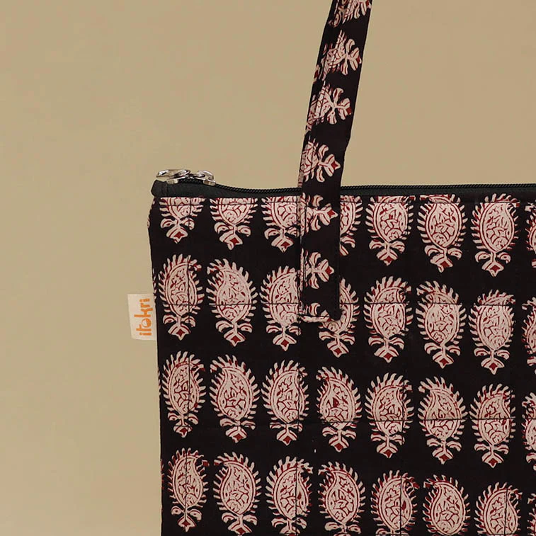Handcrafted Cotton Quilted Handbag 14 - Image 3