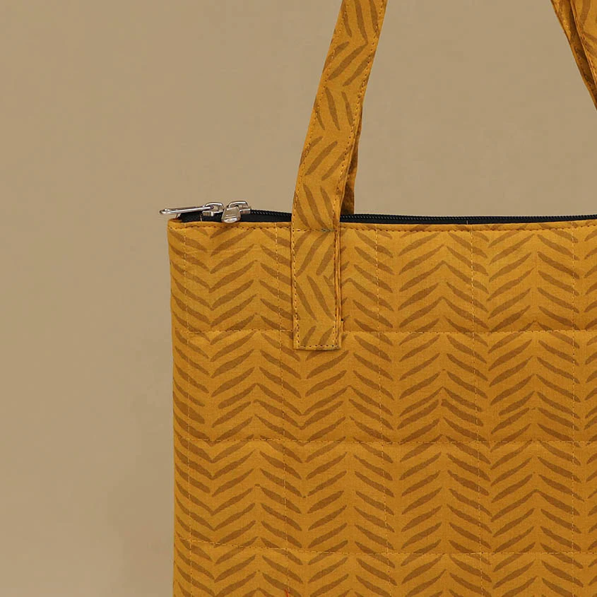 Handcrafted Cotton Quilted Handbag 25 - Image 3