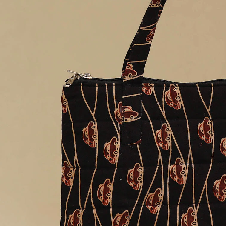 Handcrafted Cotton Quilted Handbag 27 - Image 3