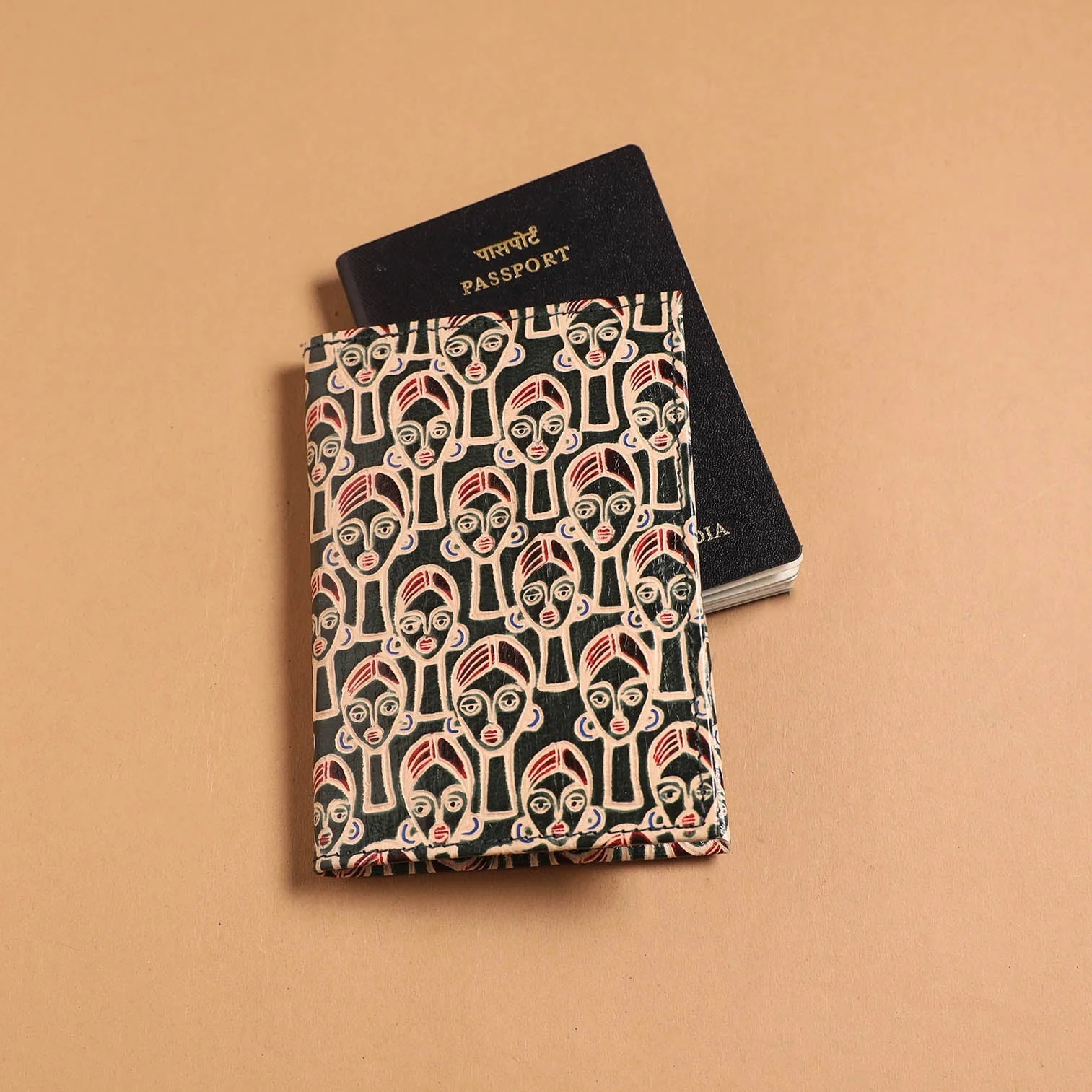 Black - Handcrafted Embossed Leather Passport Cover 01 - Image 2