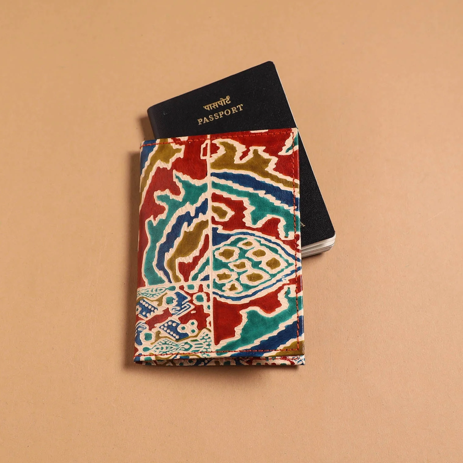 Multicolor - Handcrafted Embossed Leather Passport Cover 04 - Image 2
