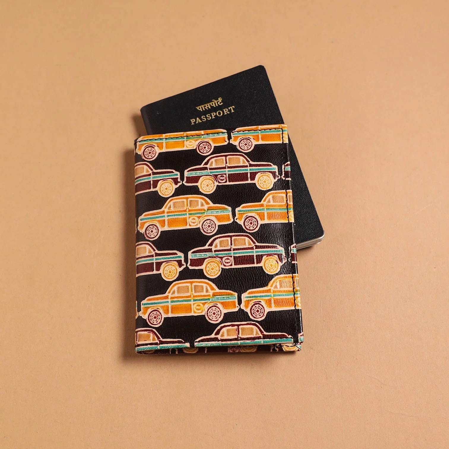 Black - Handcrafted Embossed Leather Passport Cover 10 - Image 2