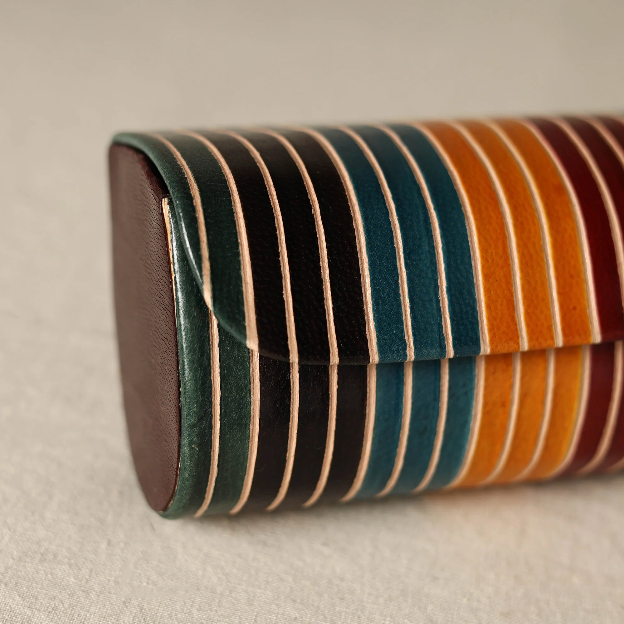 Multicolor - Handcrafted Embossed Leather Spectacle Case 07 - Image 3