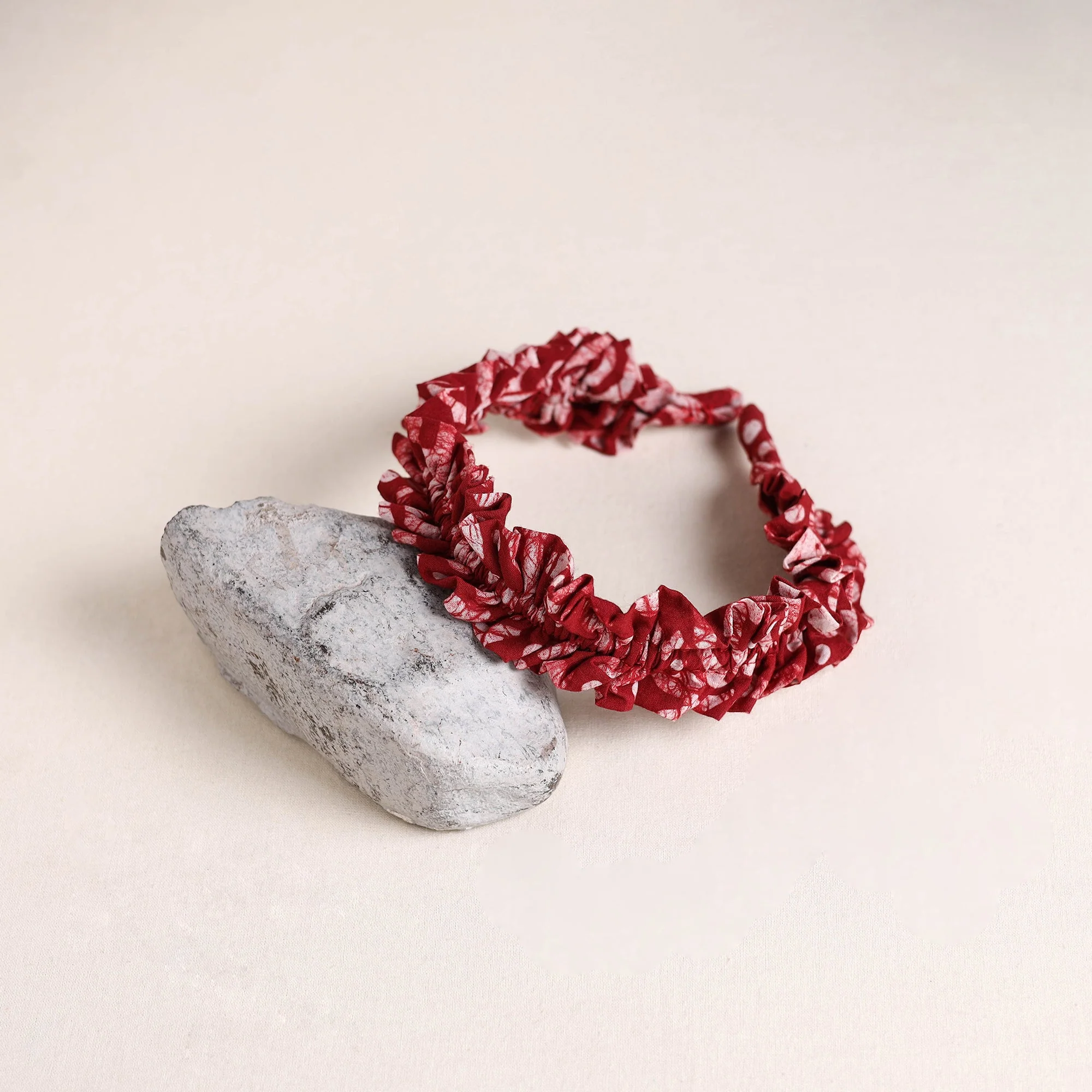 Red - Handcrafted Fab Artwork Hair Band 06