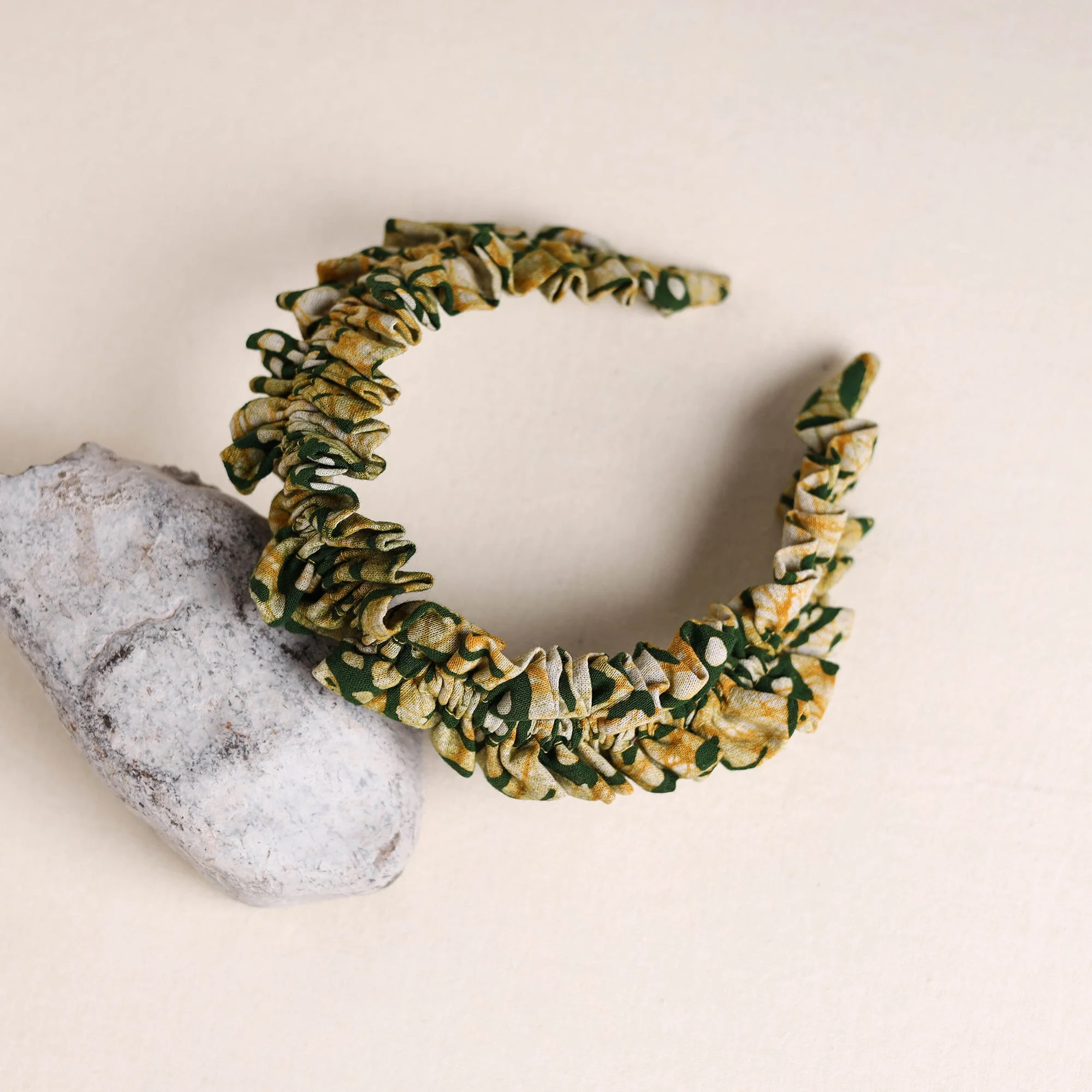 Green - Handcrafted Fab Artwork Hair Band 22 - Image 2