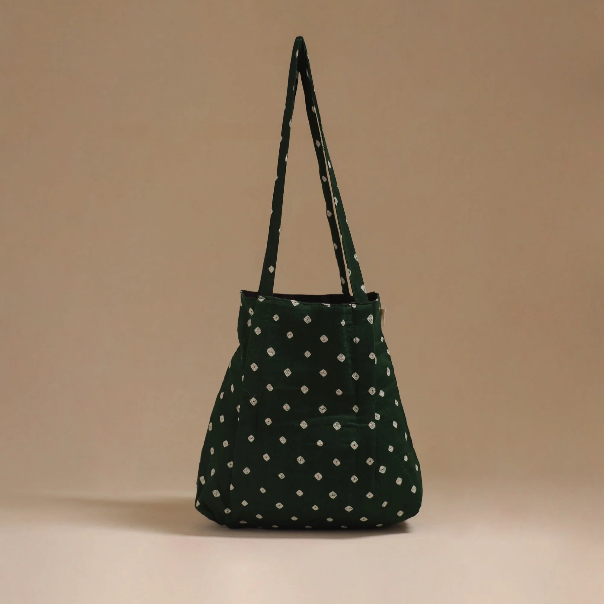 Green - Handcrafted Fabric Jhola Bag 01