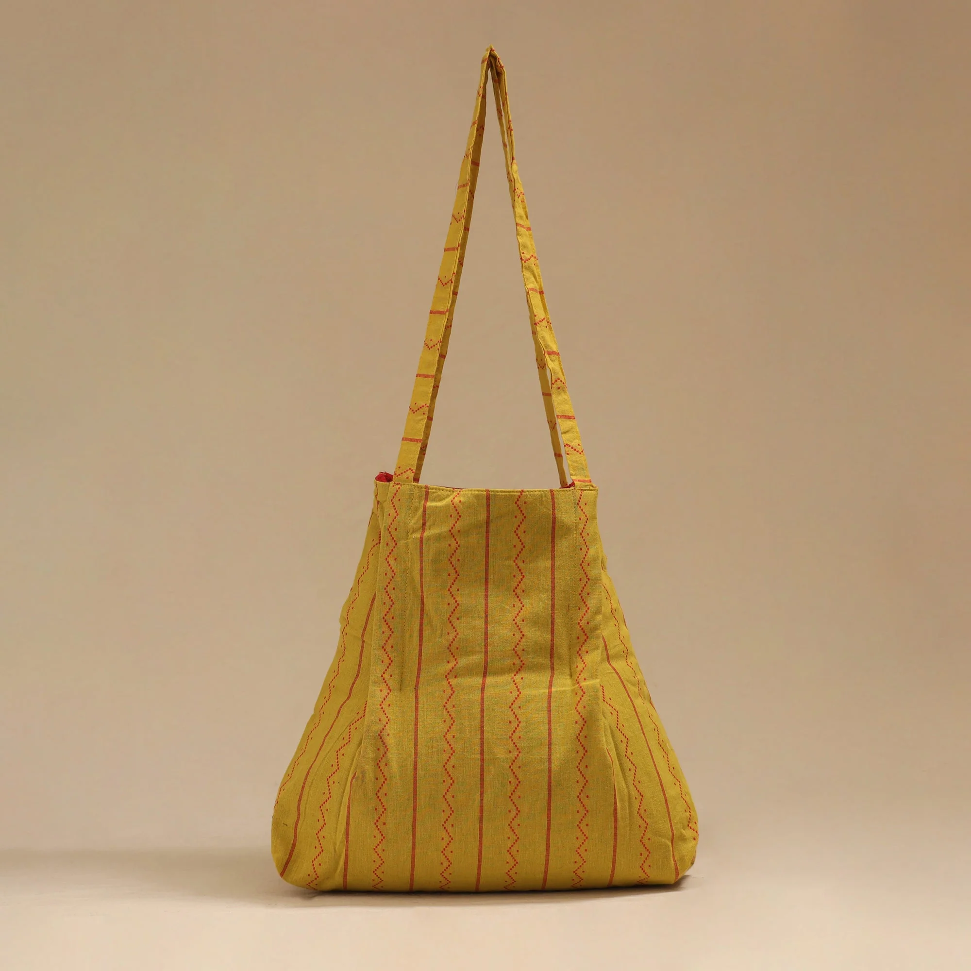 Yellow - Handcrafted Fabric Jhola Bag 01