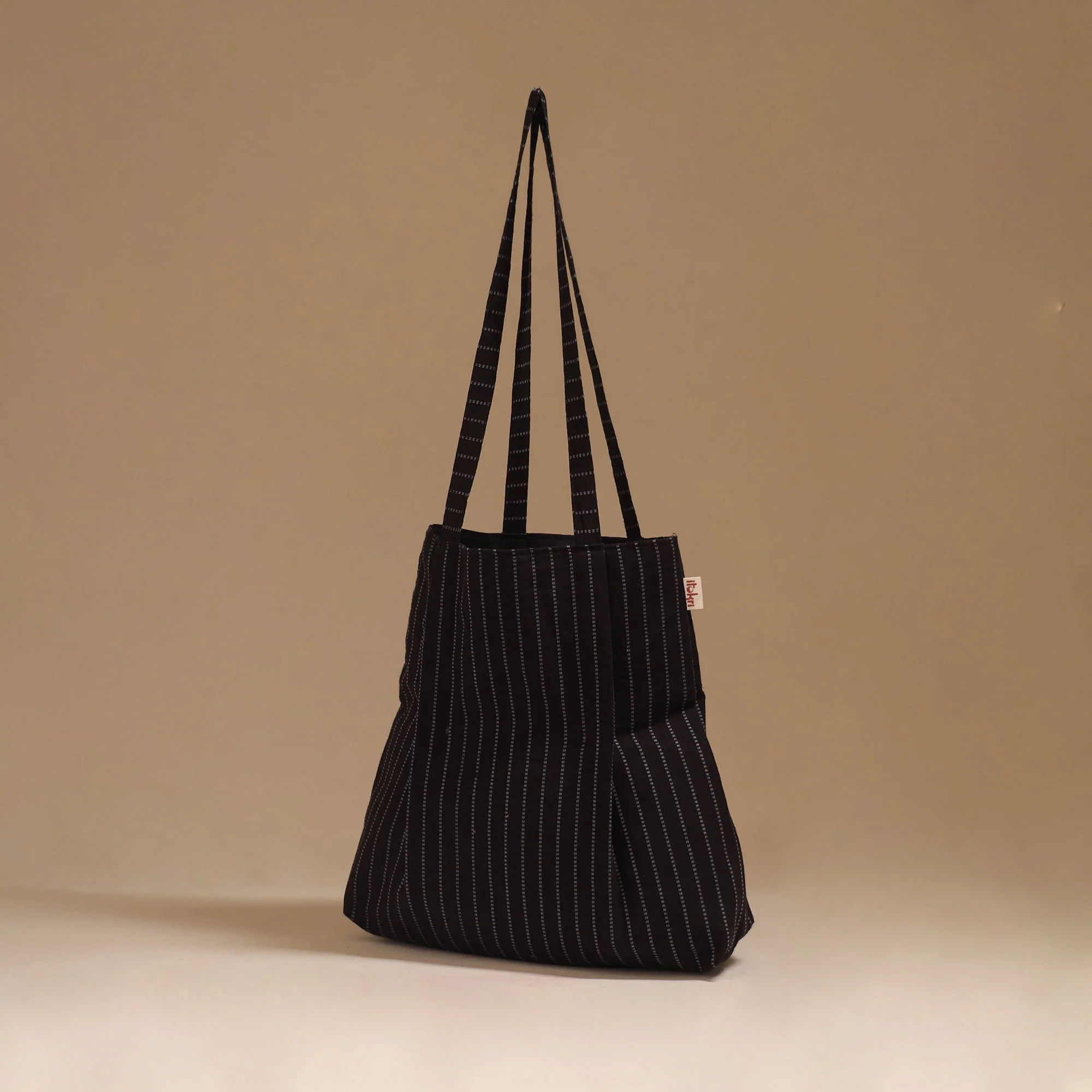 Black - Handcrafted Fabric Jhola Bag 02 - Image 2