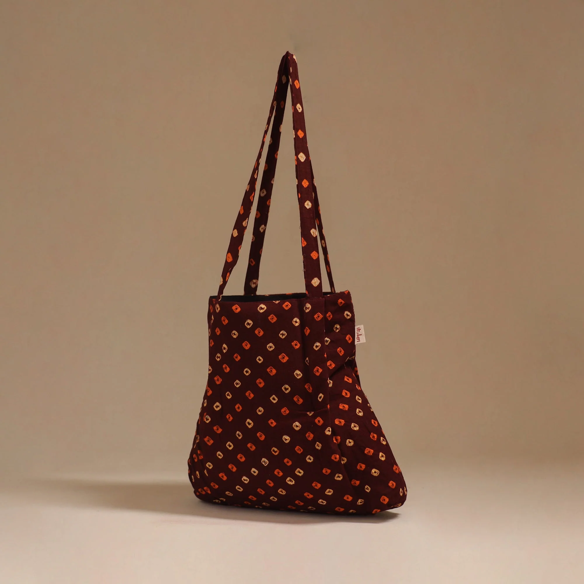 Maroon - Handcrafted Fabric Jhola Bag 03 - Image 2