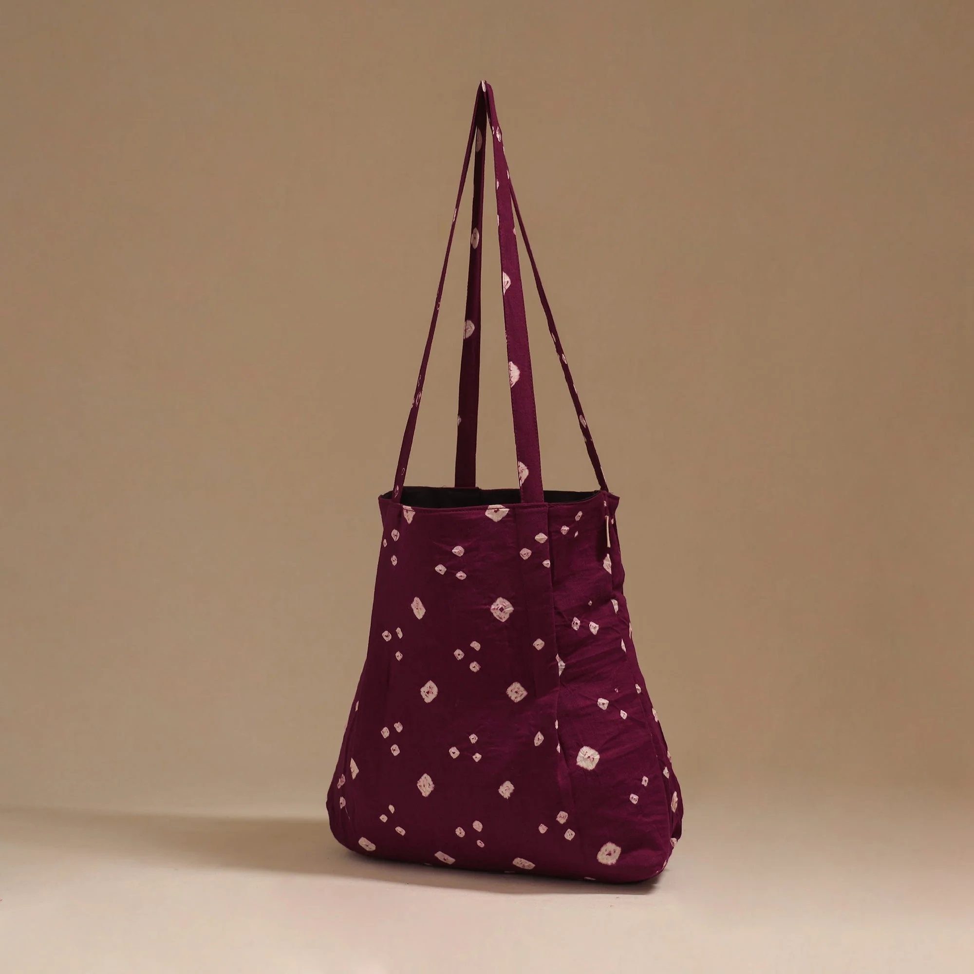 Purple - Handcrafted Fabric Jhola Bag 05 - Image 2