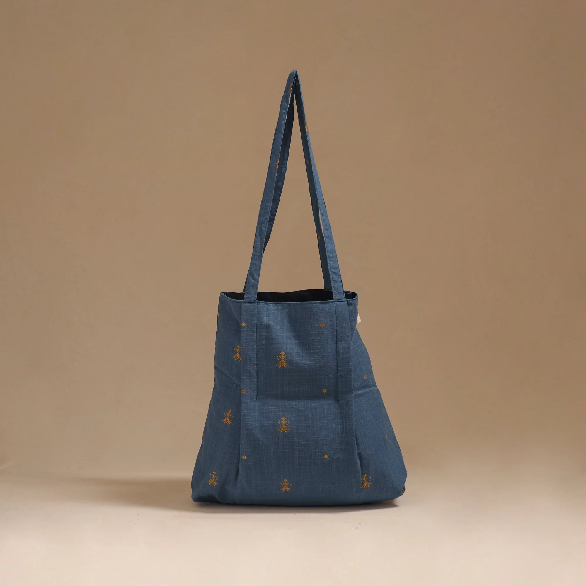 Blue - Handcrafted Fabric Jhola Bag 06