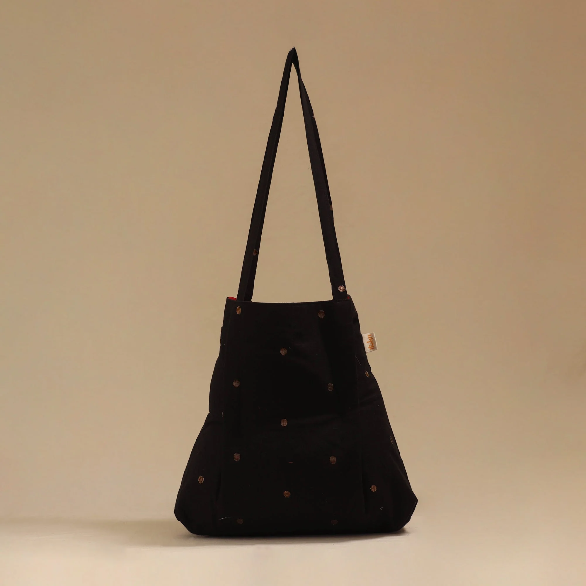 Black - Handcrafted Fabric Jhola Bag 07