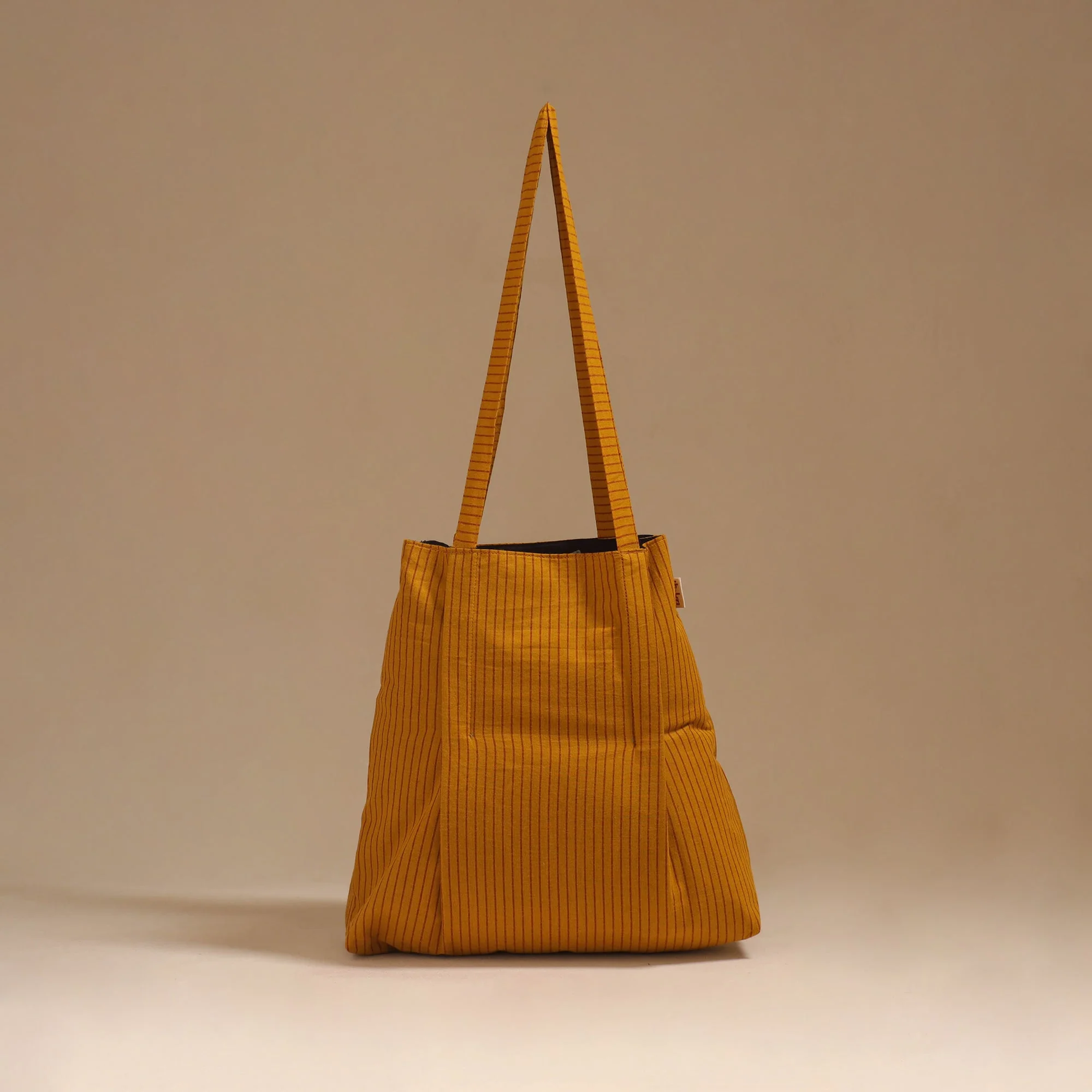 Yellow - Handcrafted Fabric Jhola Bag 08