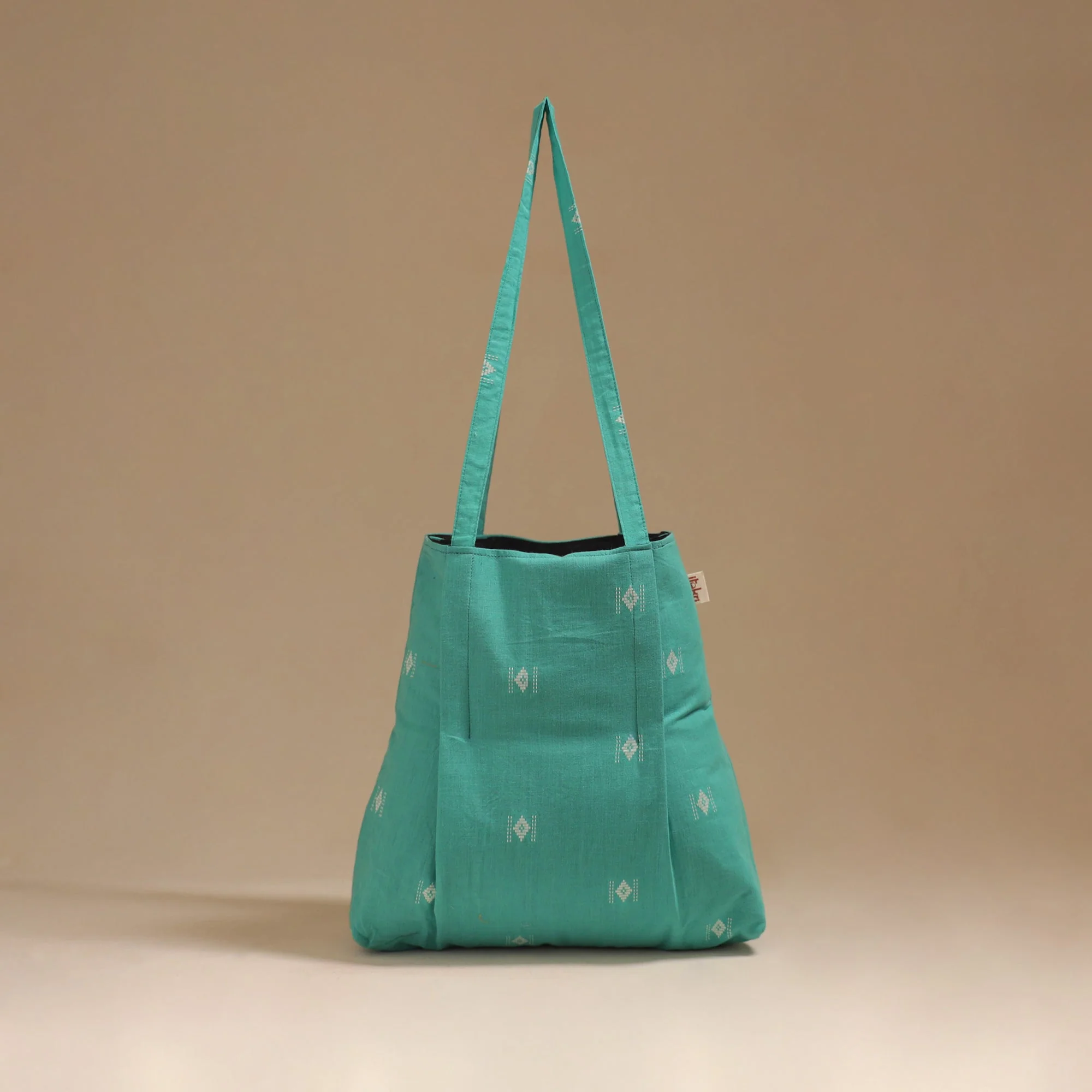 Green - Handcrafted Fabric Jhola Bag 09
