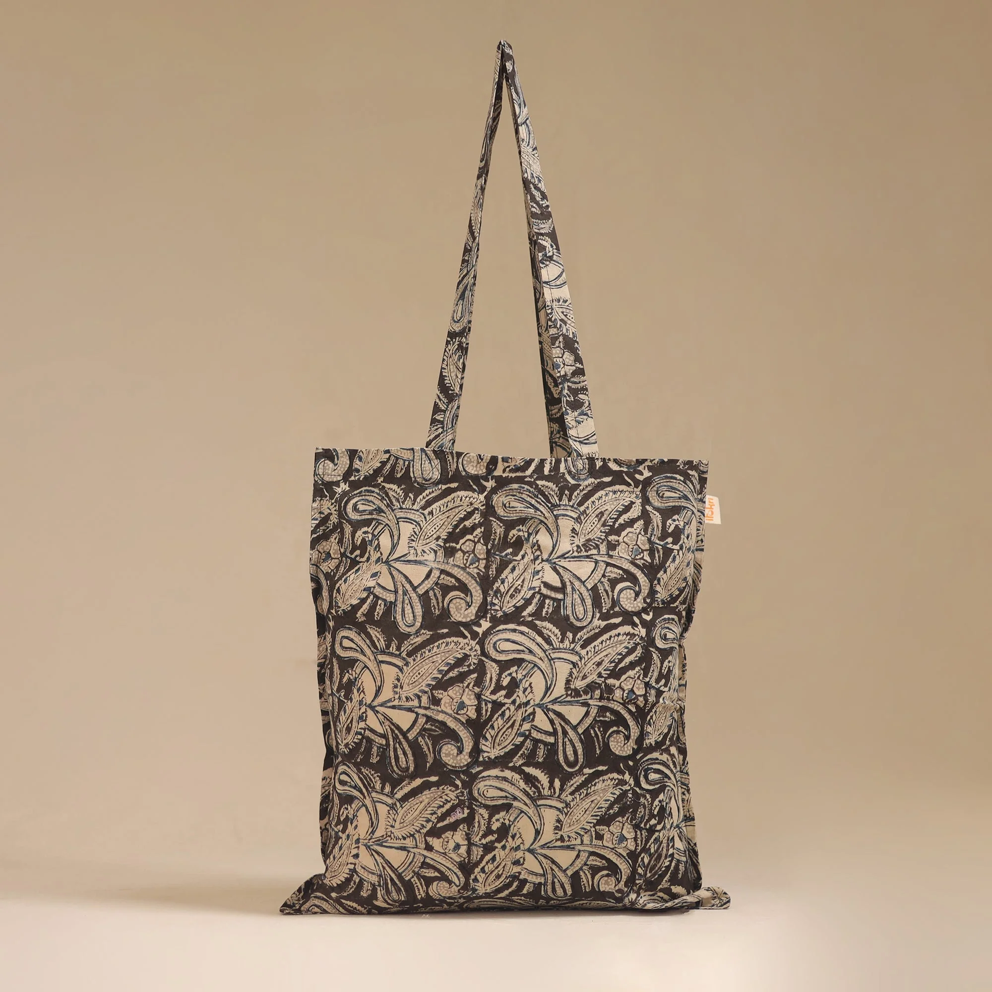 Black - Handcrafted Fabric Jhola Bag 10