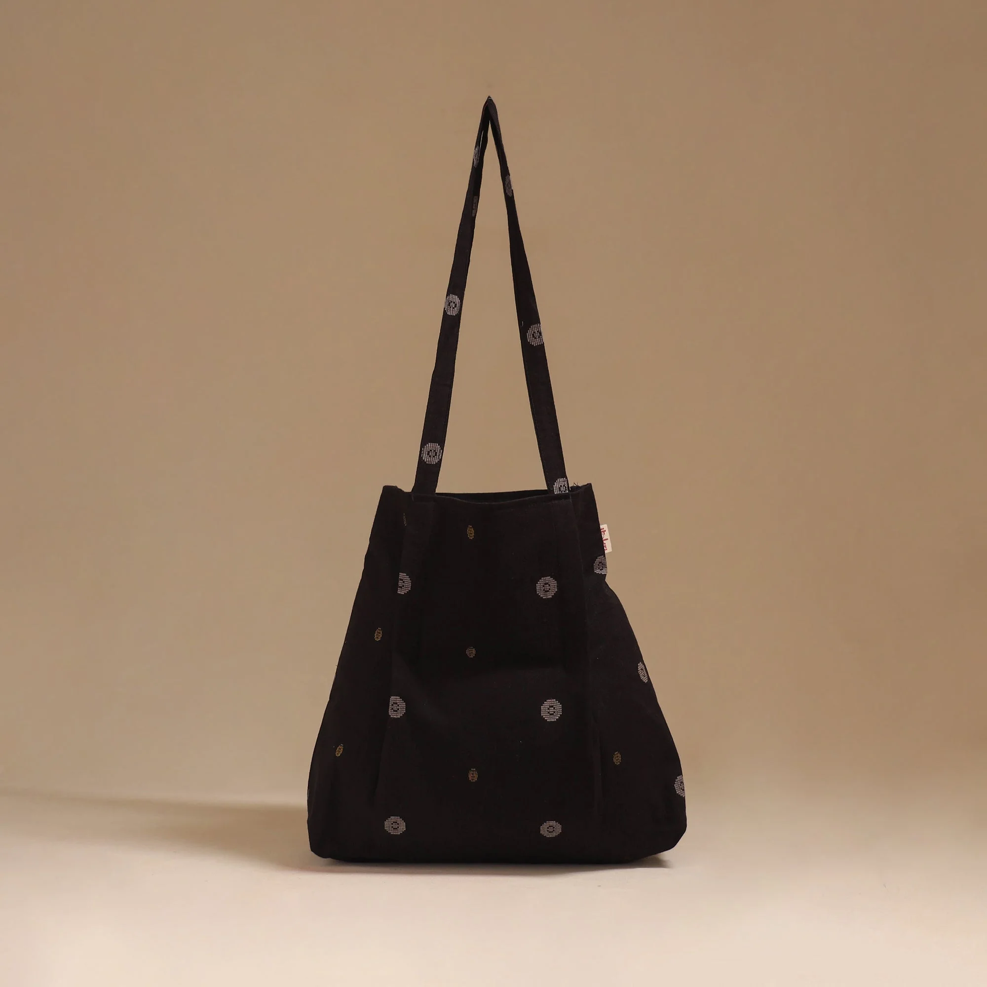 Black - Handcrafted Fabric Jhola Bag 11