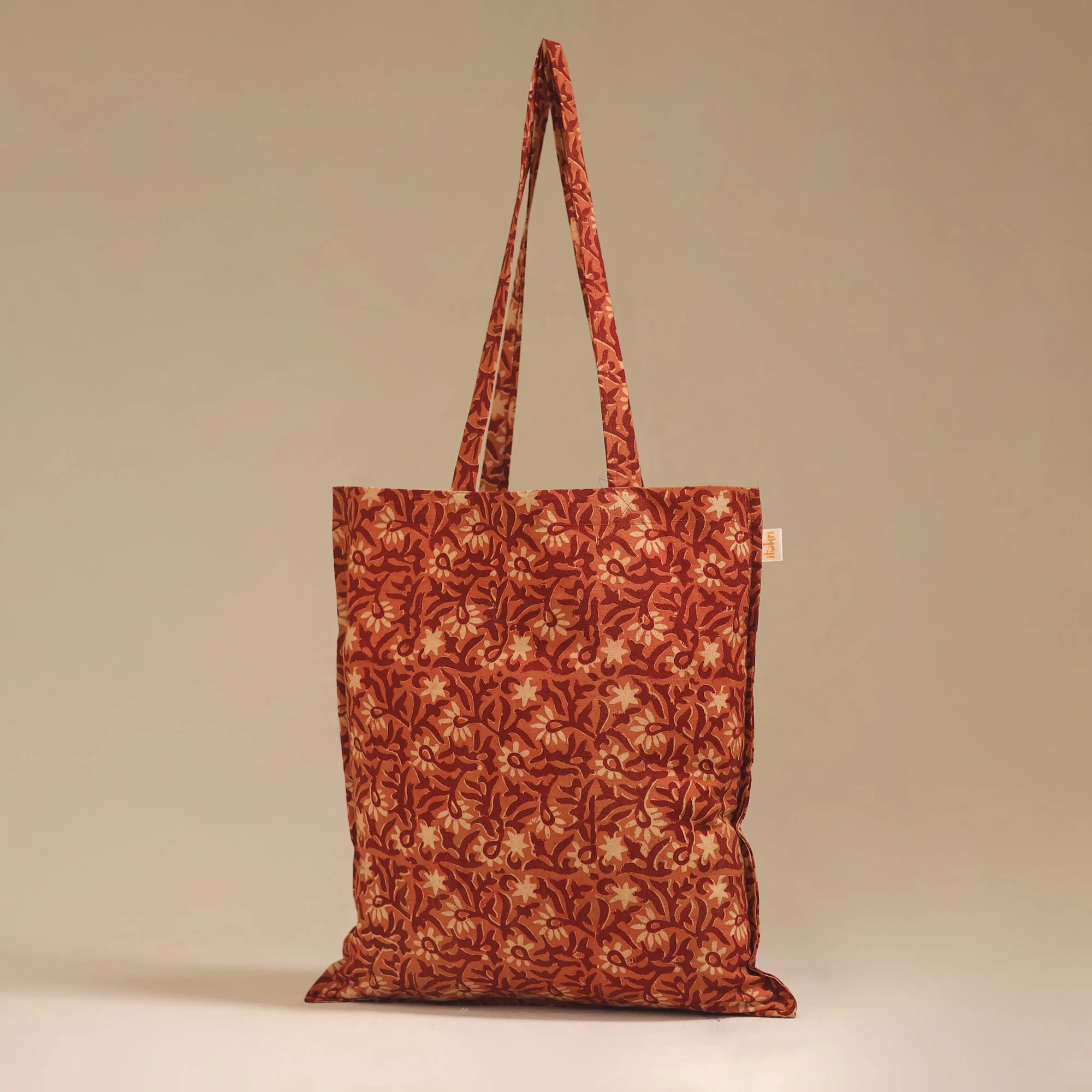 Red - Handcrafted Fabric Jhola Bag 11 - Image 2