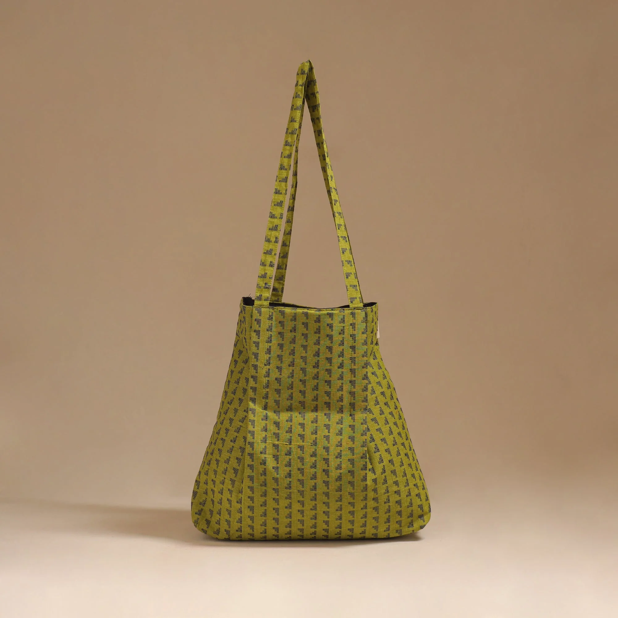 Green - Handcrafted Fabric Jhola Bag 12