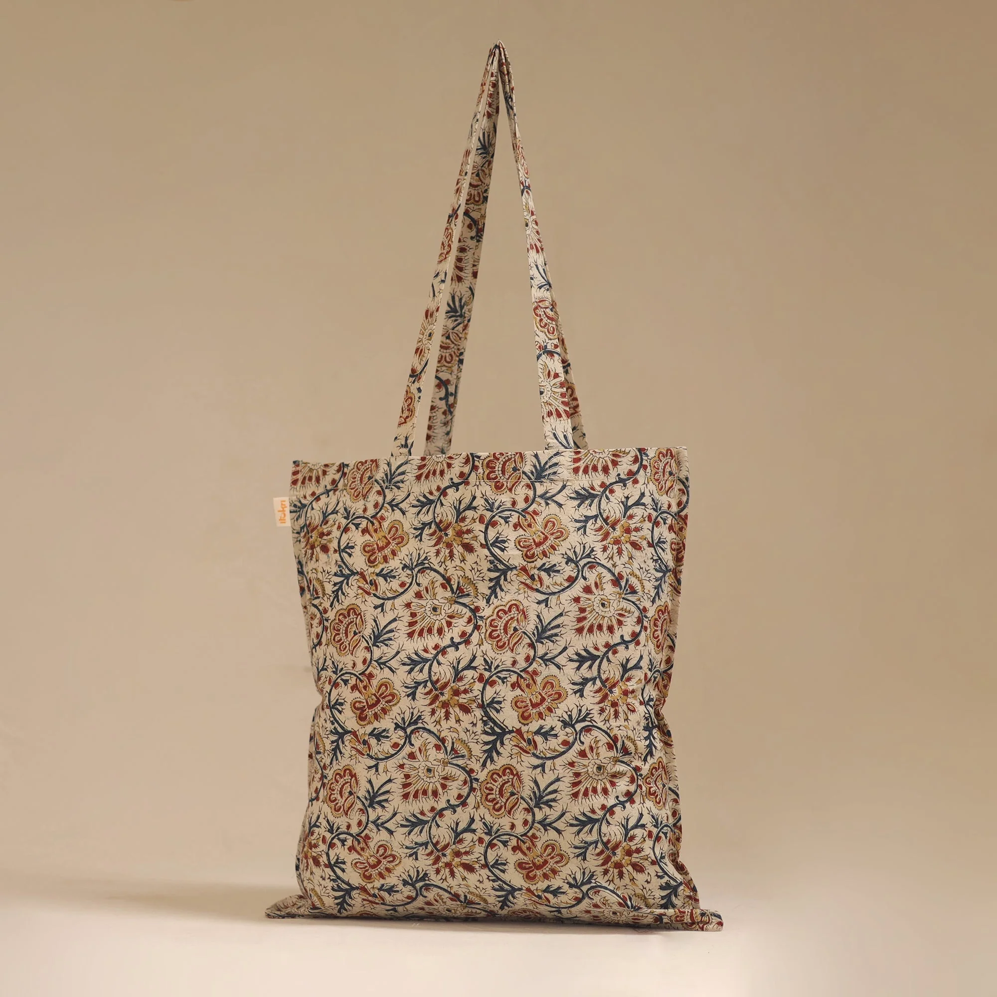 Beige - Handcrafted Fabric Jhola Bag 12 - Image 2