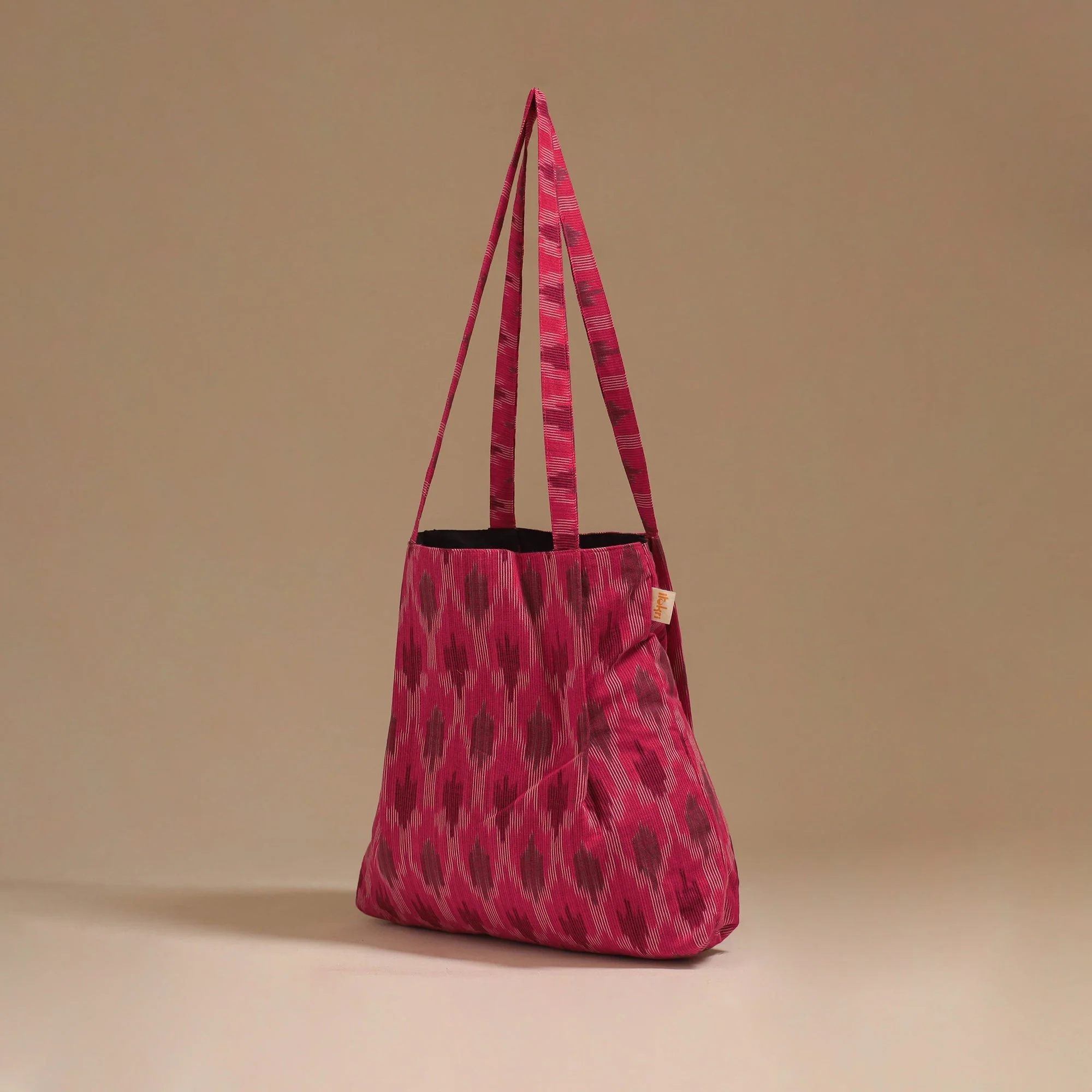 Pink - Handcrafted Fabric Jhola Bag 16 - Image 2