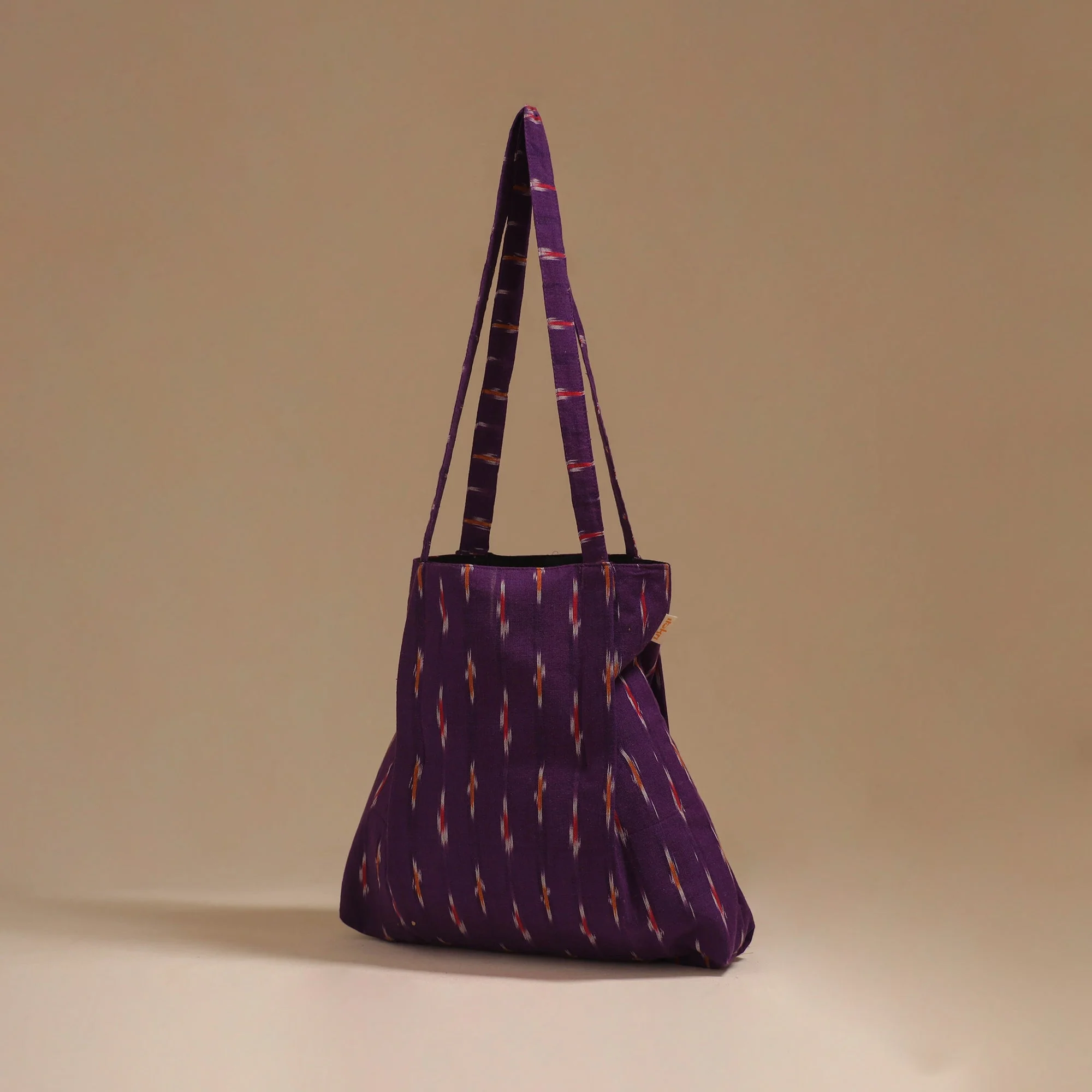 Purple - Handcrafted Fabric Jhola Bag 19 - Image 2