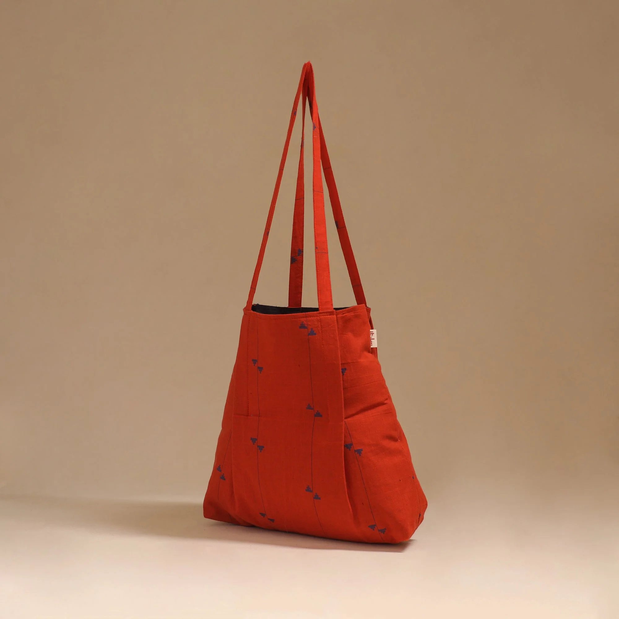 Red - Handcrafted Fabric Jhola Bag 20 - Image 2