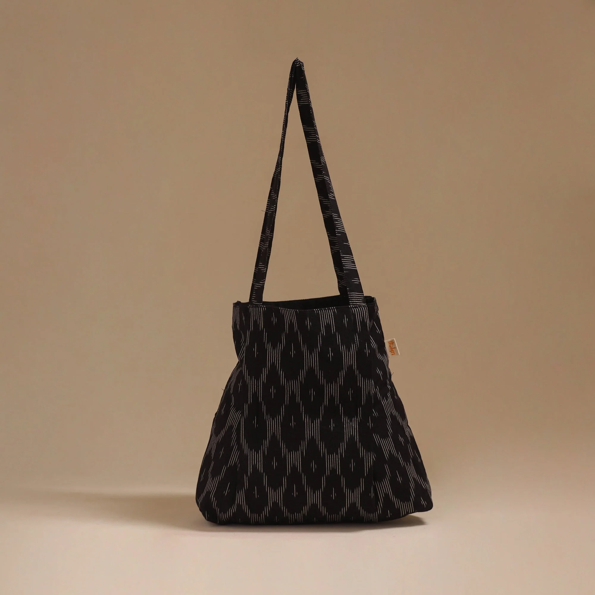 Black - Handcrafted Fabric Jhola Bag 20