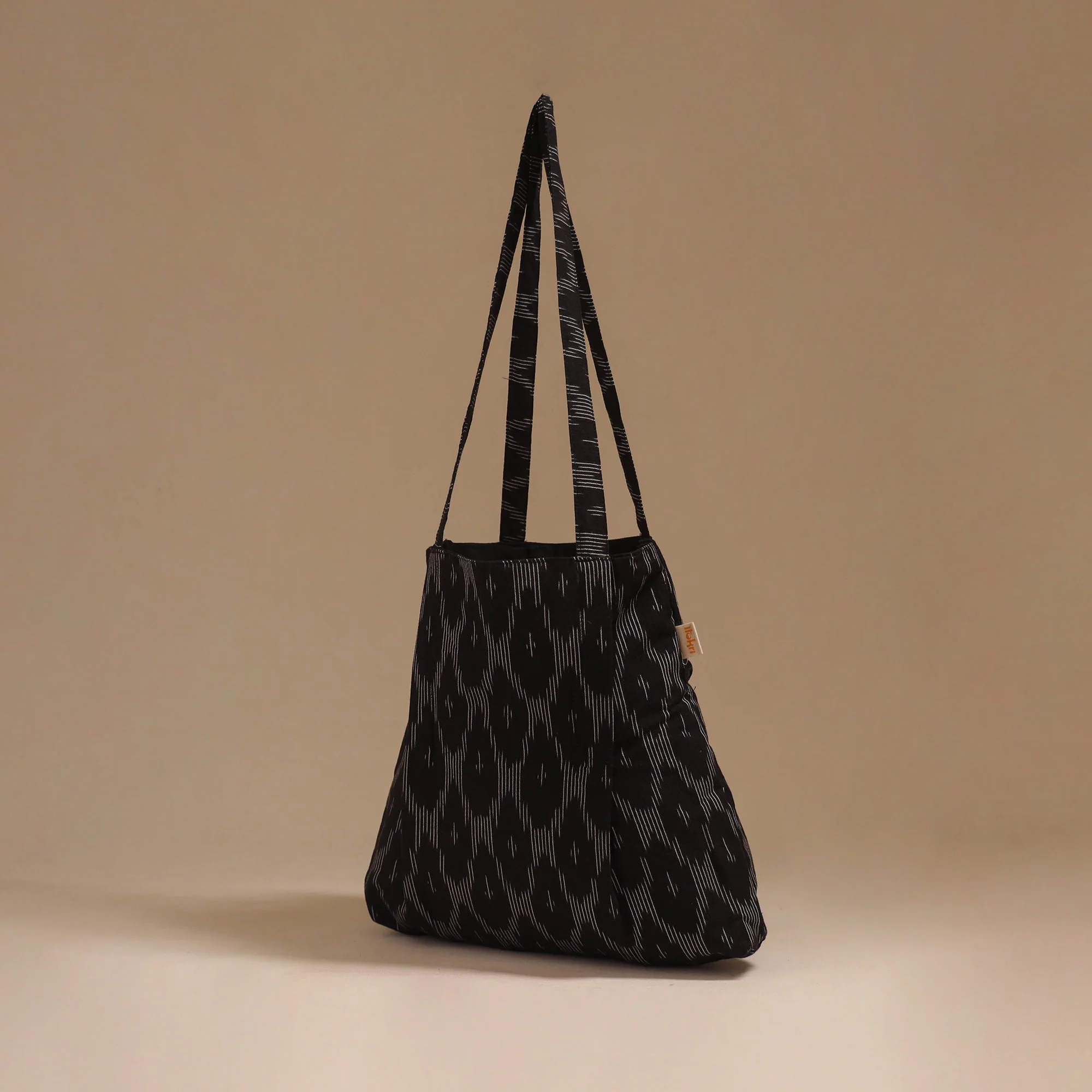 Black - Handcrafted Fabric Jhola Bag 20 - Image 2