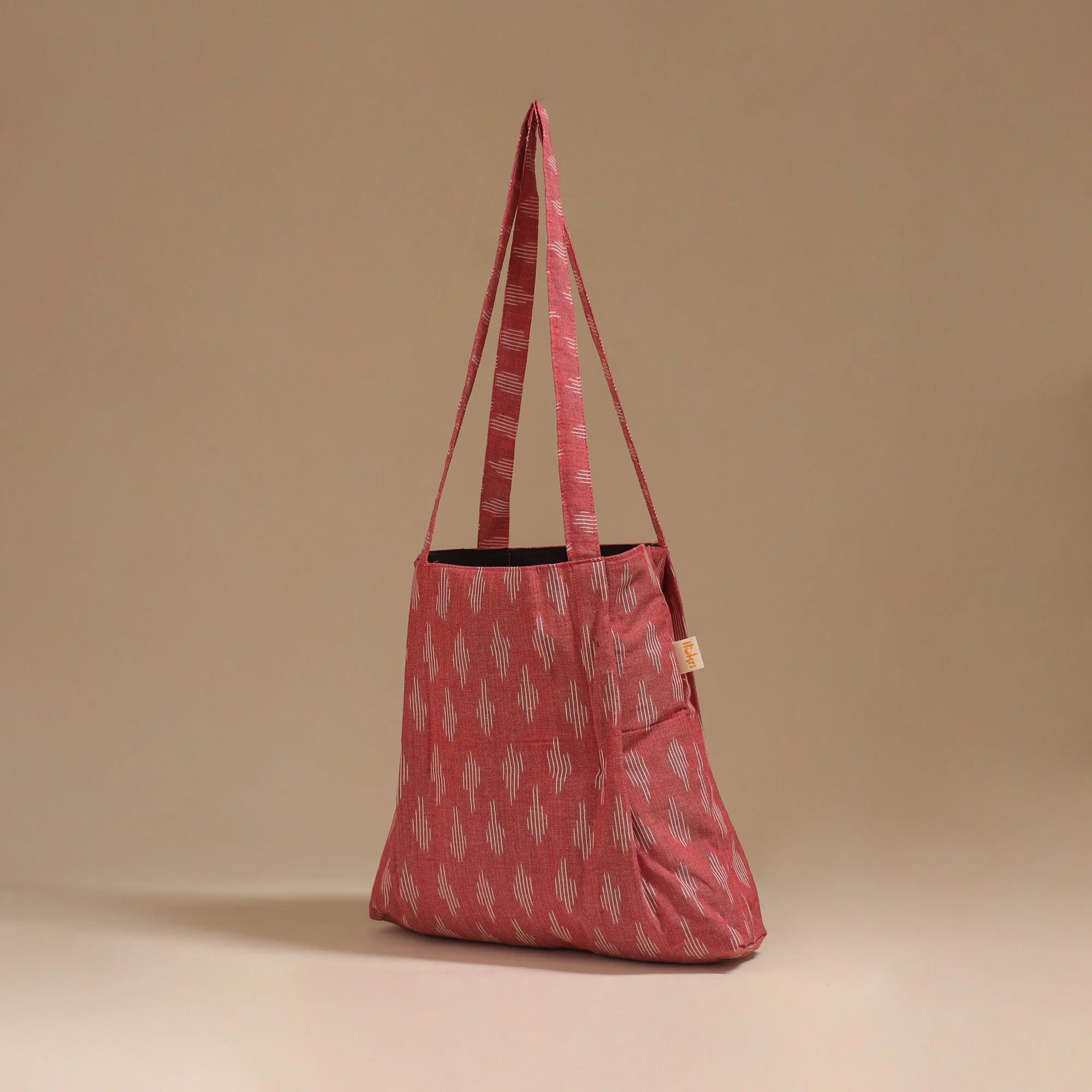Pink - Handcrafted Fabric Jhola Bag 21 - Image 2
