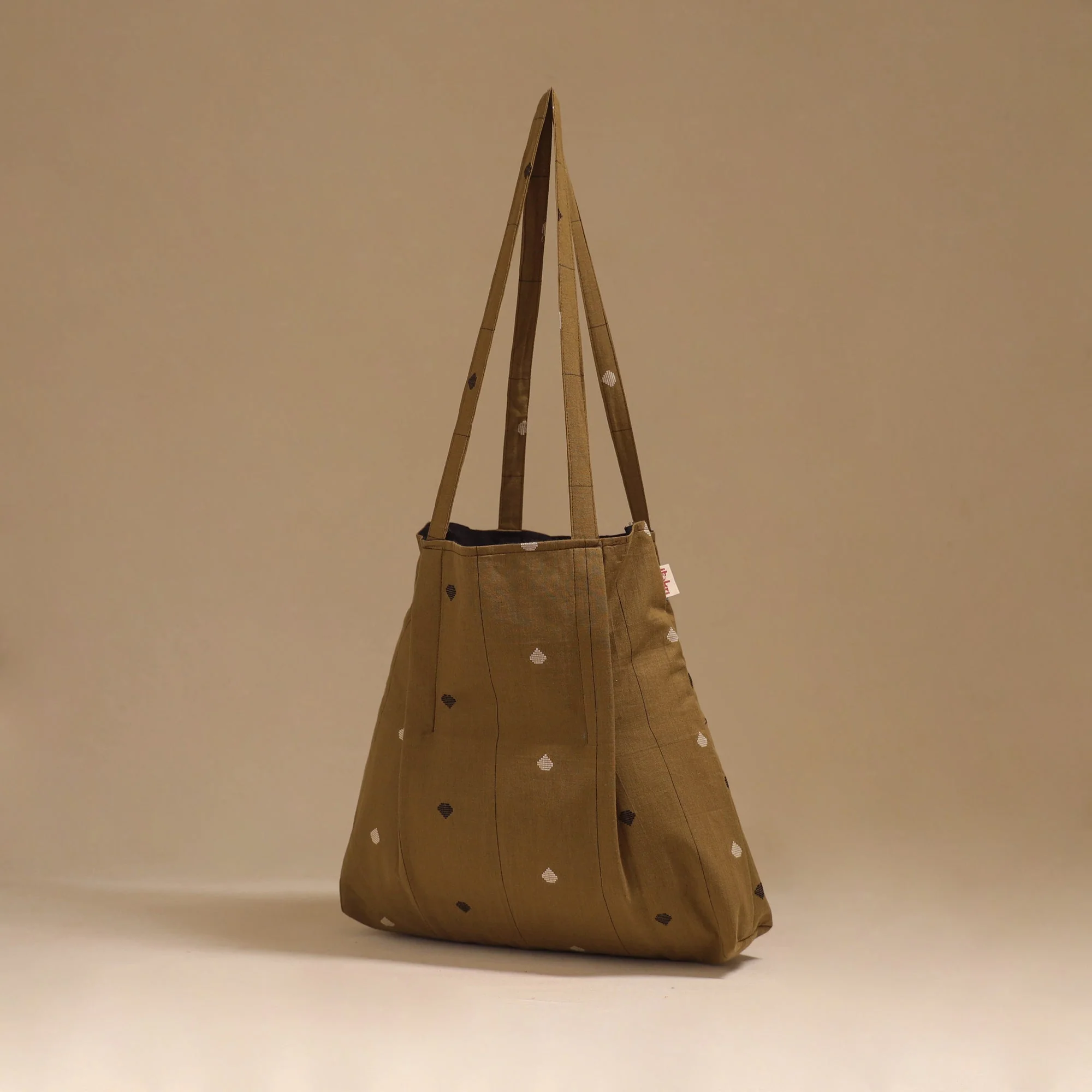 Brown - Handcrafted Fabric Jhola Bag 22 - Image 2