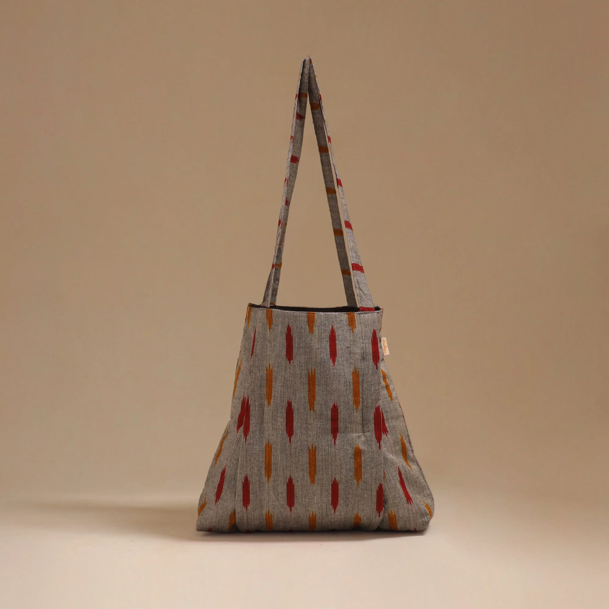 Grey - Handcrafted Fabric Jhola Bag 24