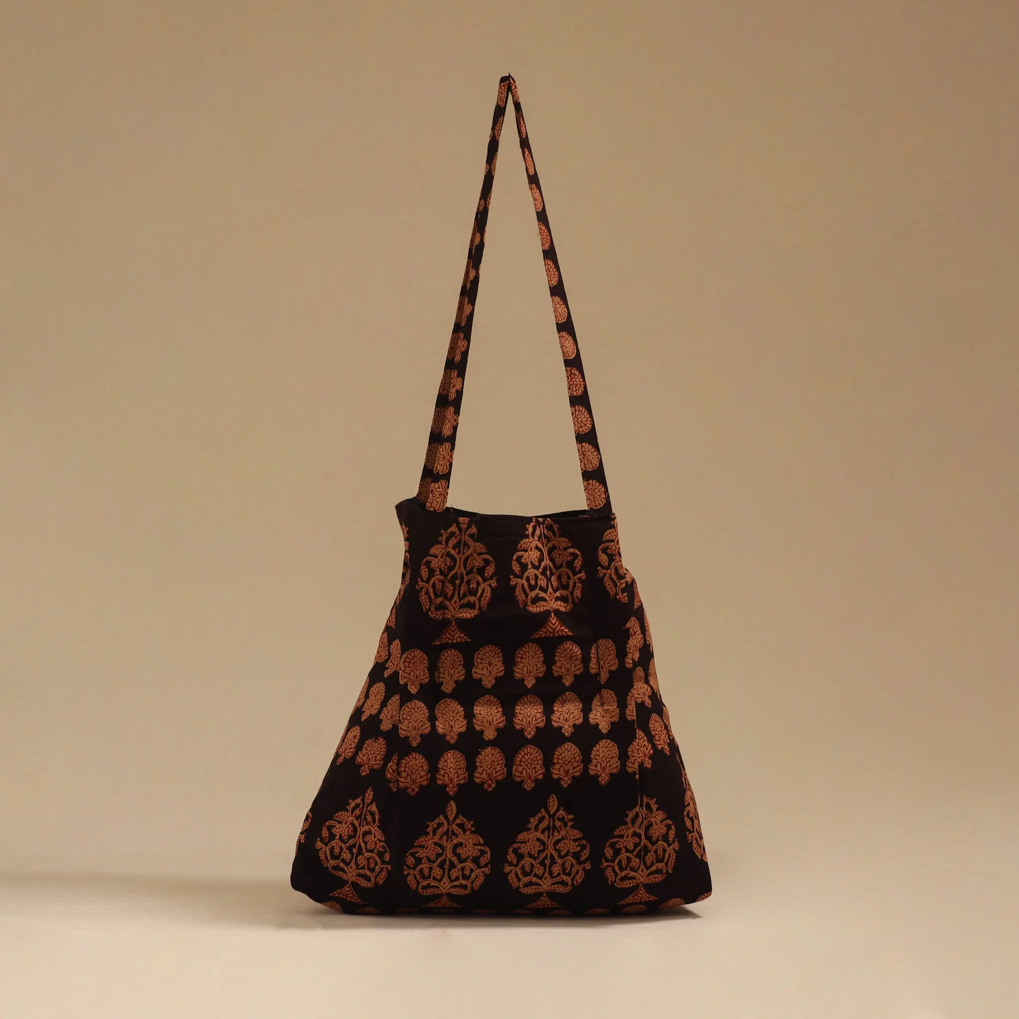 Black - Handcrafted Fabric Jhola Bag 24
