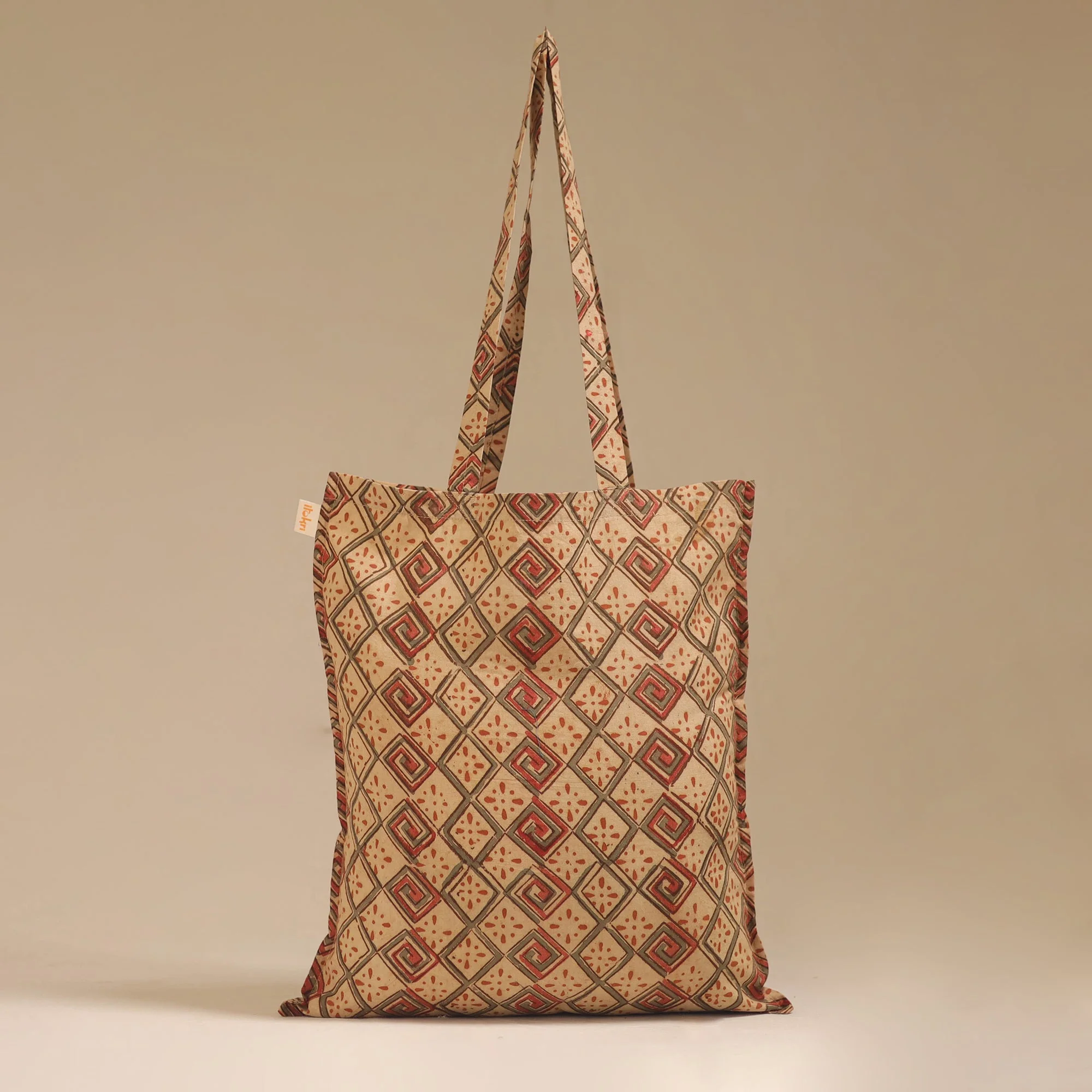 Beige - Handcrafted Fabric Jhola Bag 24