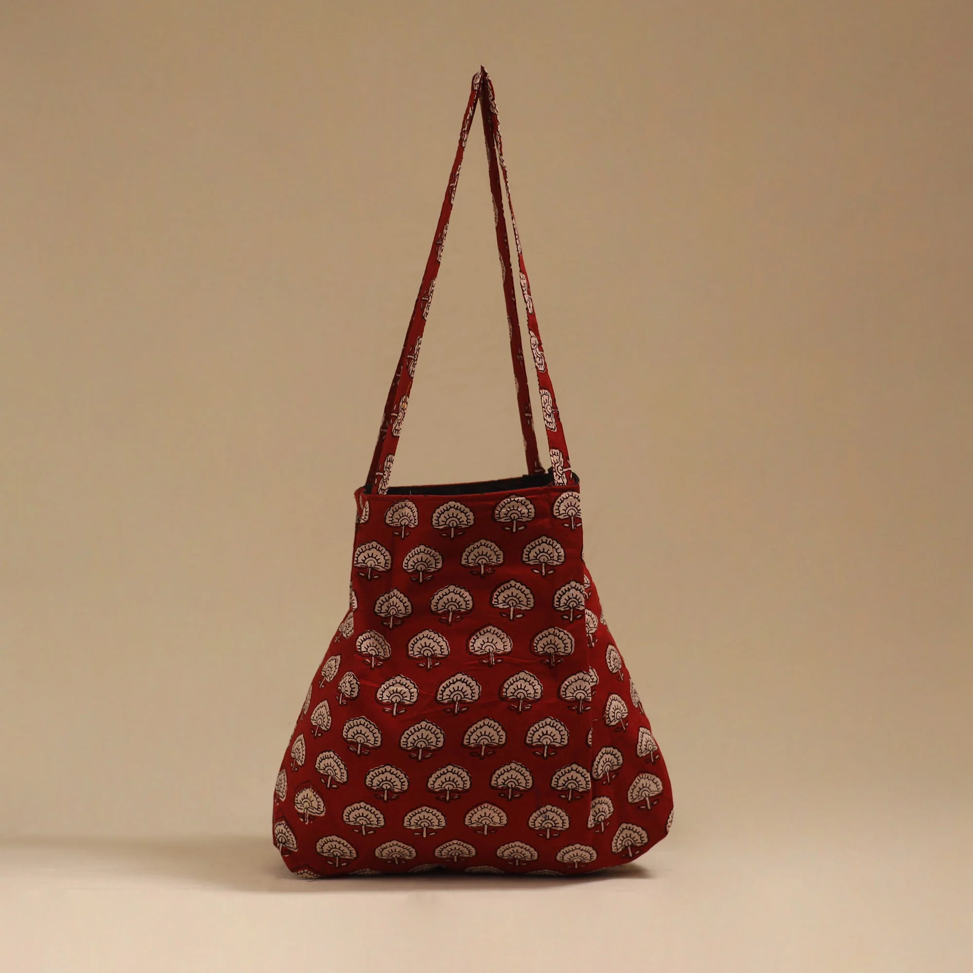 Red - Handcrafted Fabric Jhola Bag 25