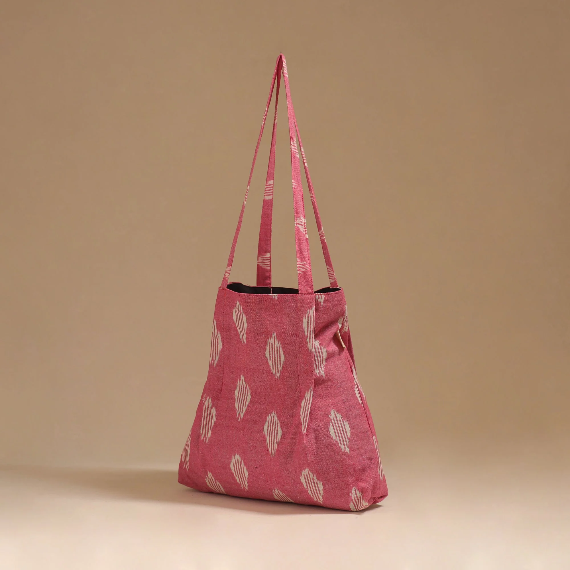 Pink - Handcrafted Fabric Jhola Bag 26 - Image 2