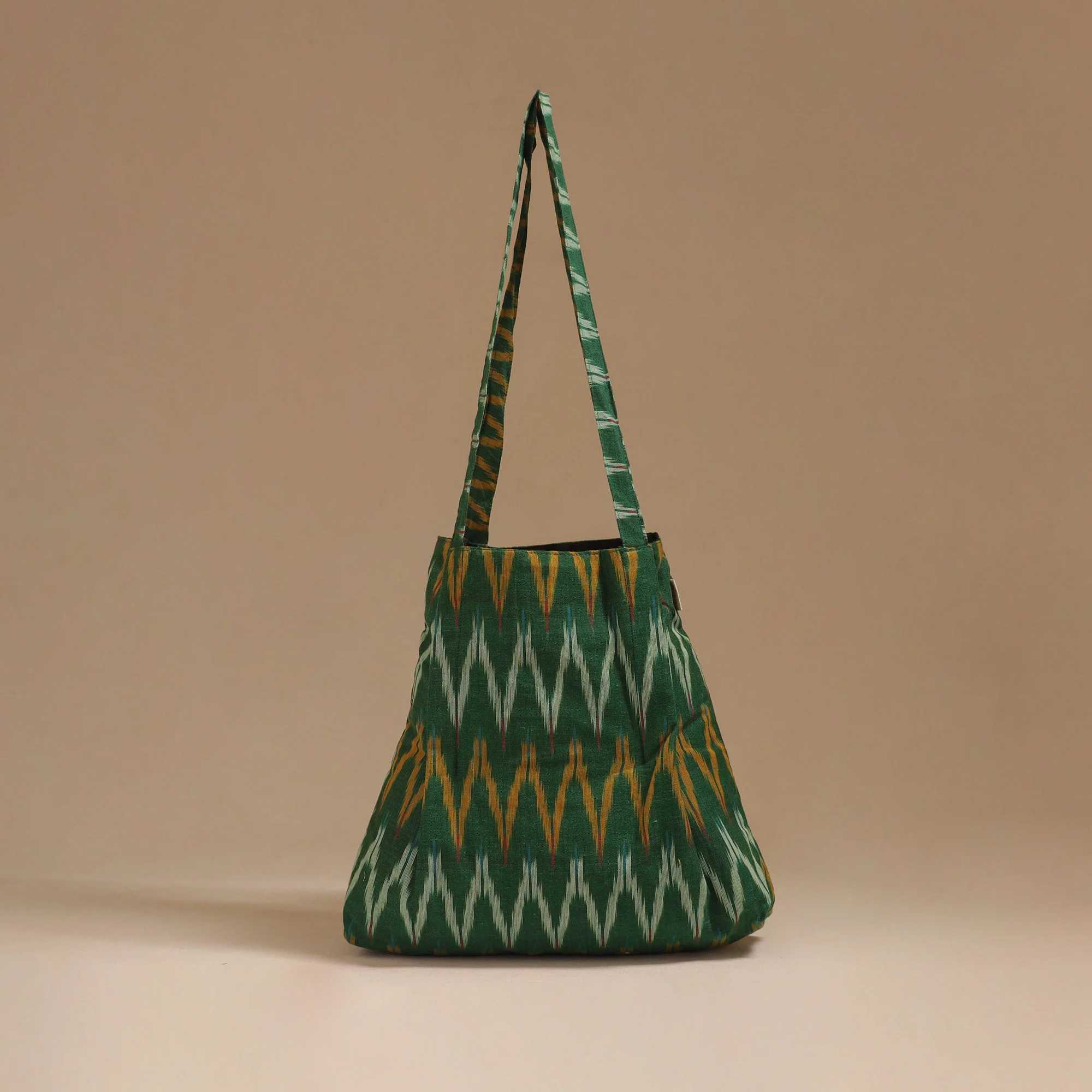 Green - Handcrafted Fabric Jhola Bag 28