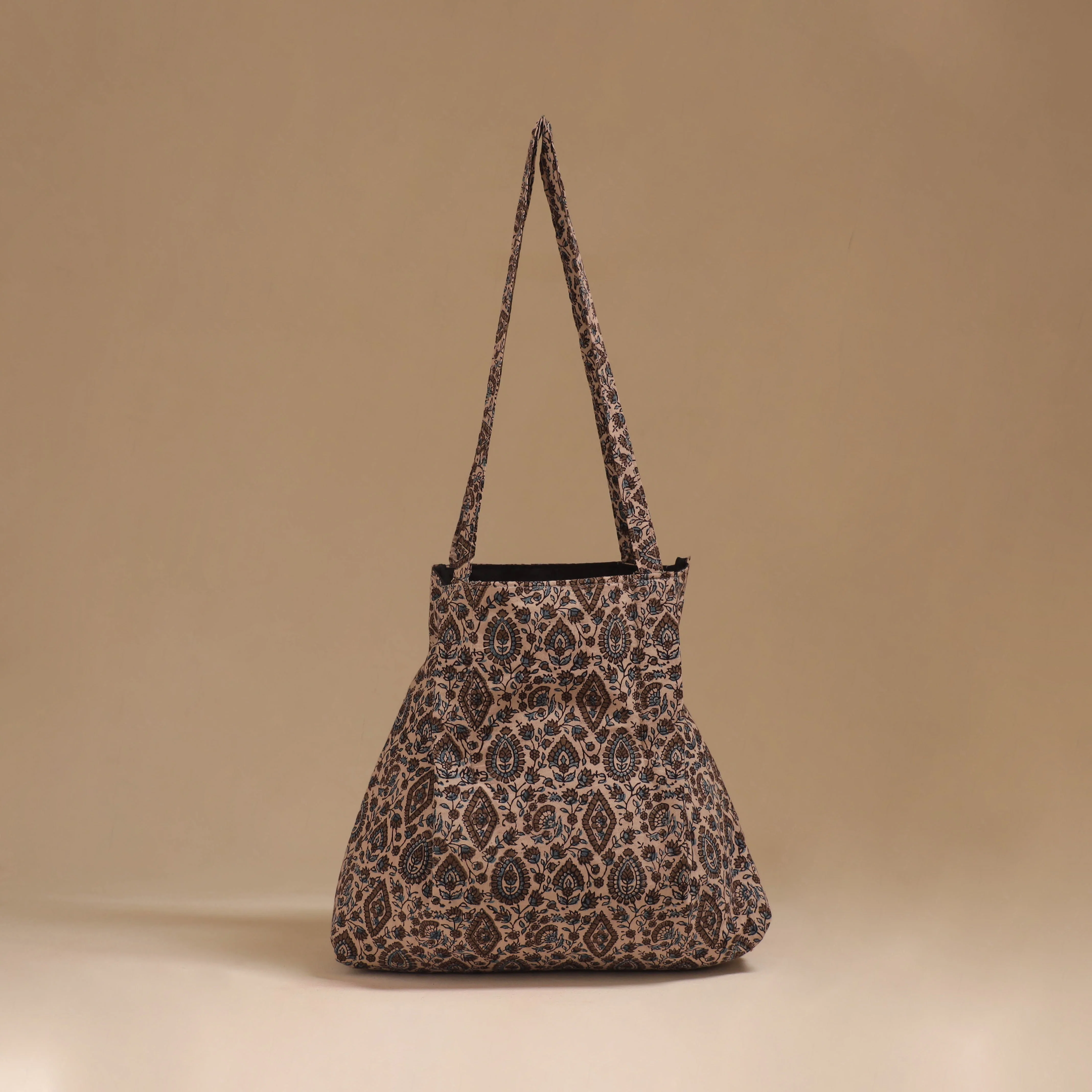 Beige - Handcrafted Fabric Jhola Bag 31