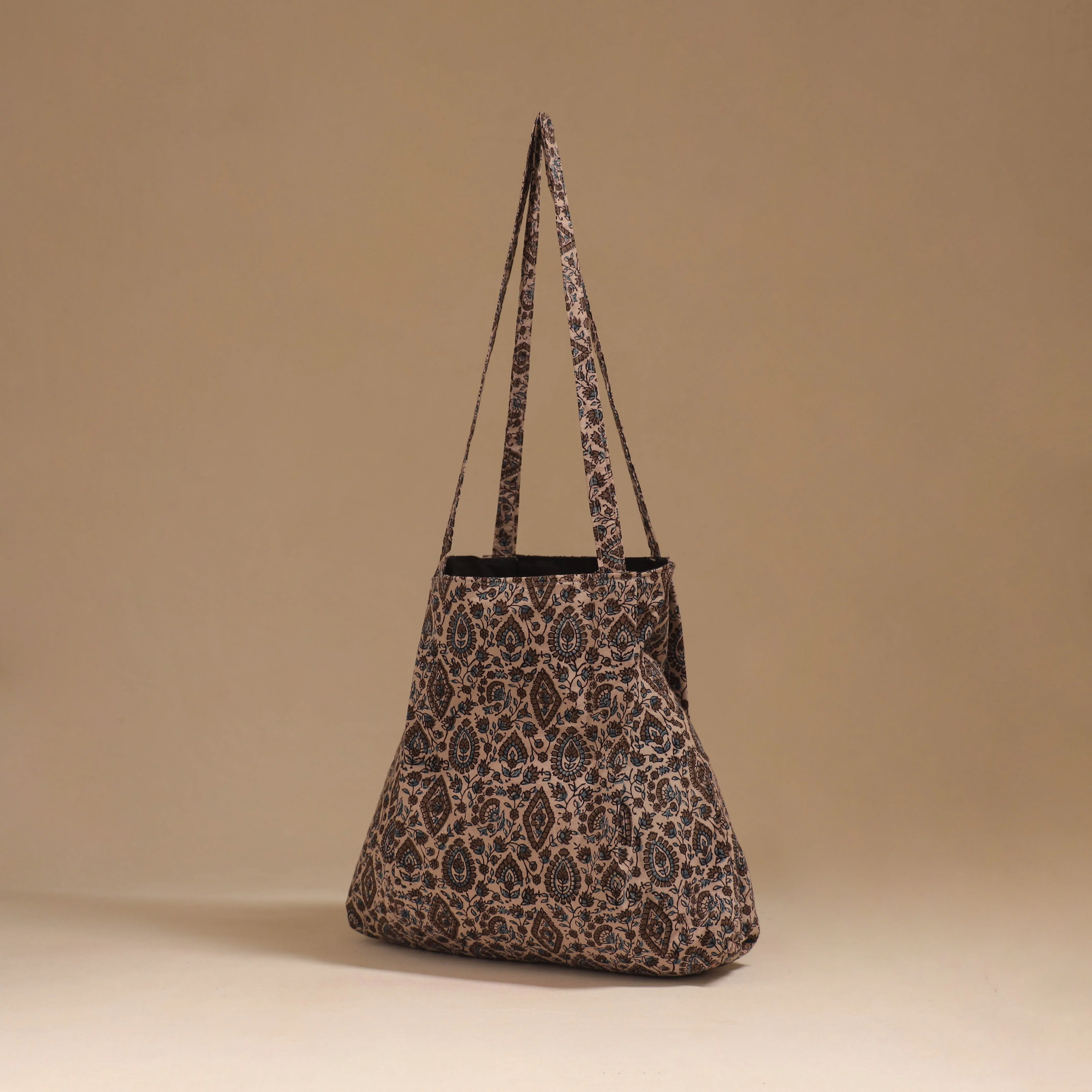 Beige - Handcrafted Fabric Jhola Bag 31 - Image 2