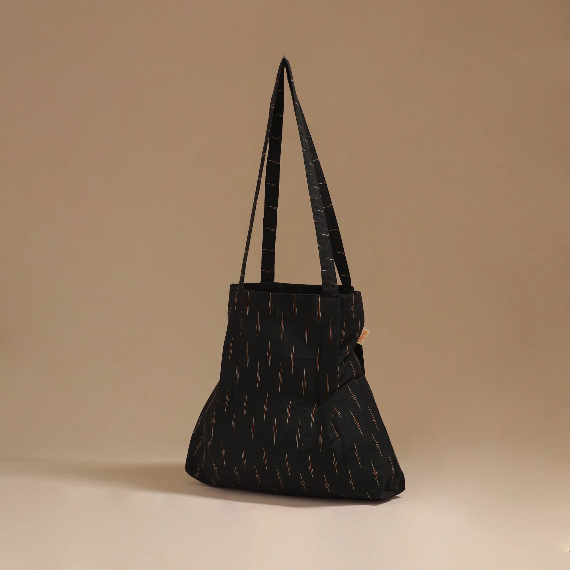 Black - Handcrafted Fabric Jhola Bag 31 - Image 2