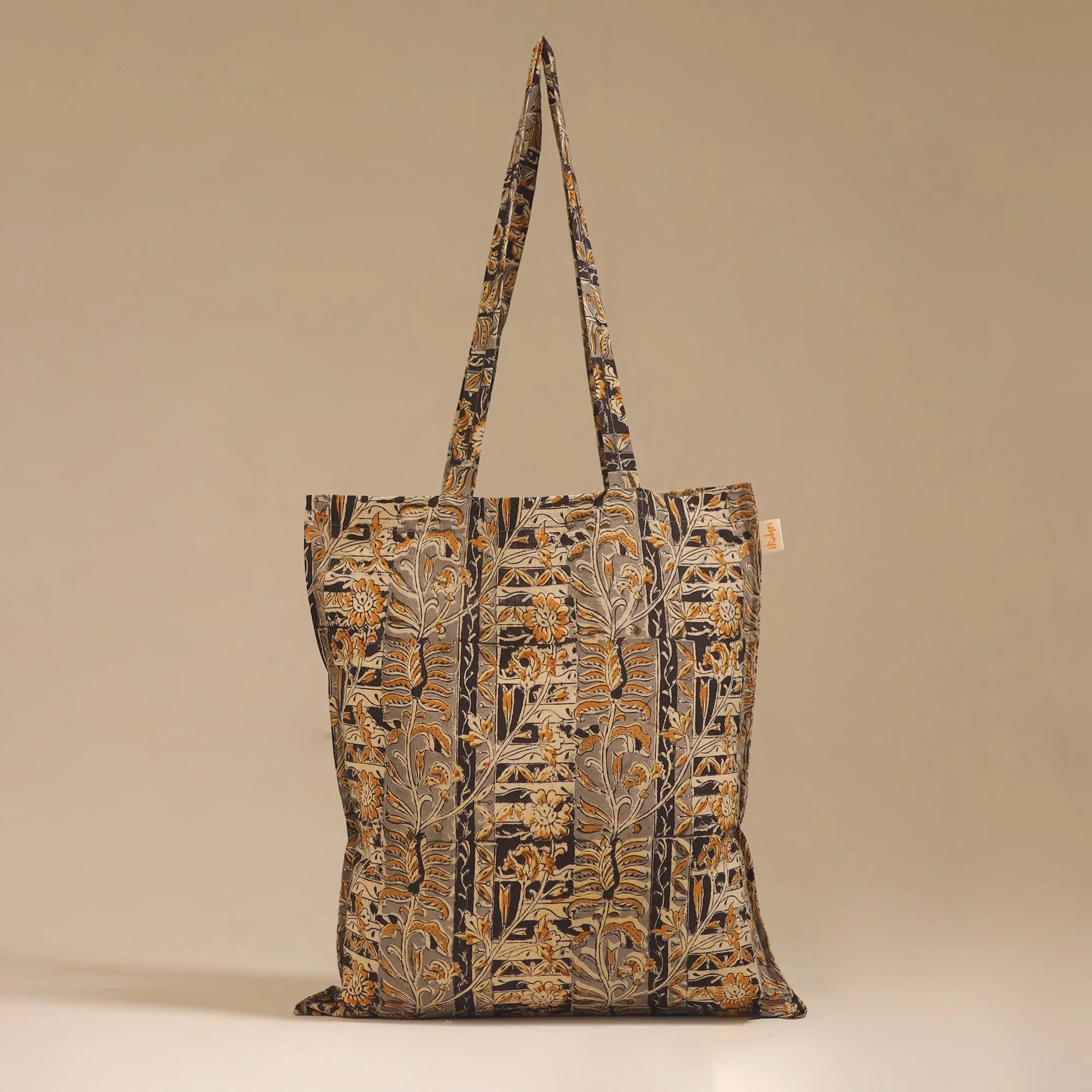 Brown - Handcrafted Fabric Jhola Bag 31