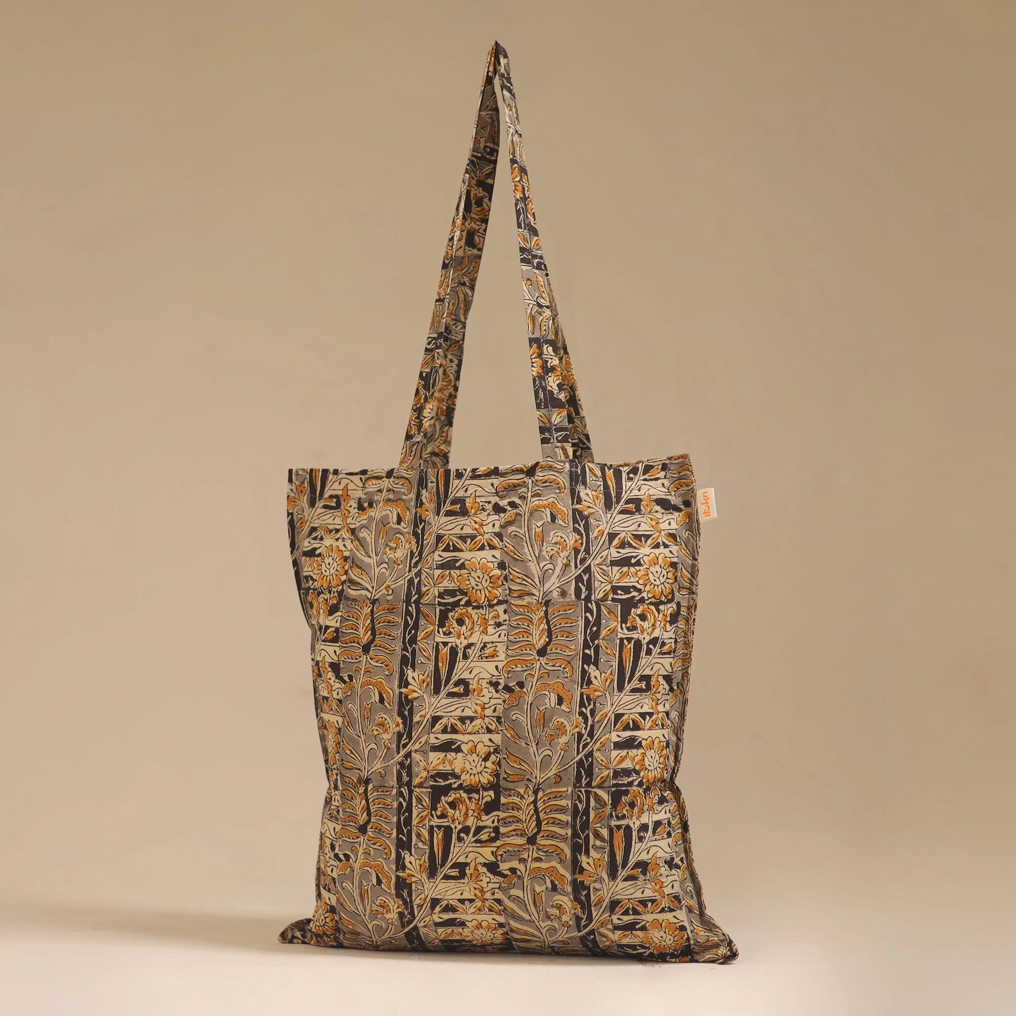 Brown - Handcrafted Fabric Jhola Bag 31 - Image 2