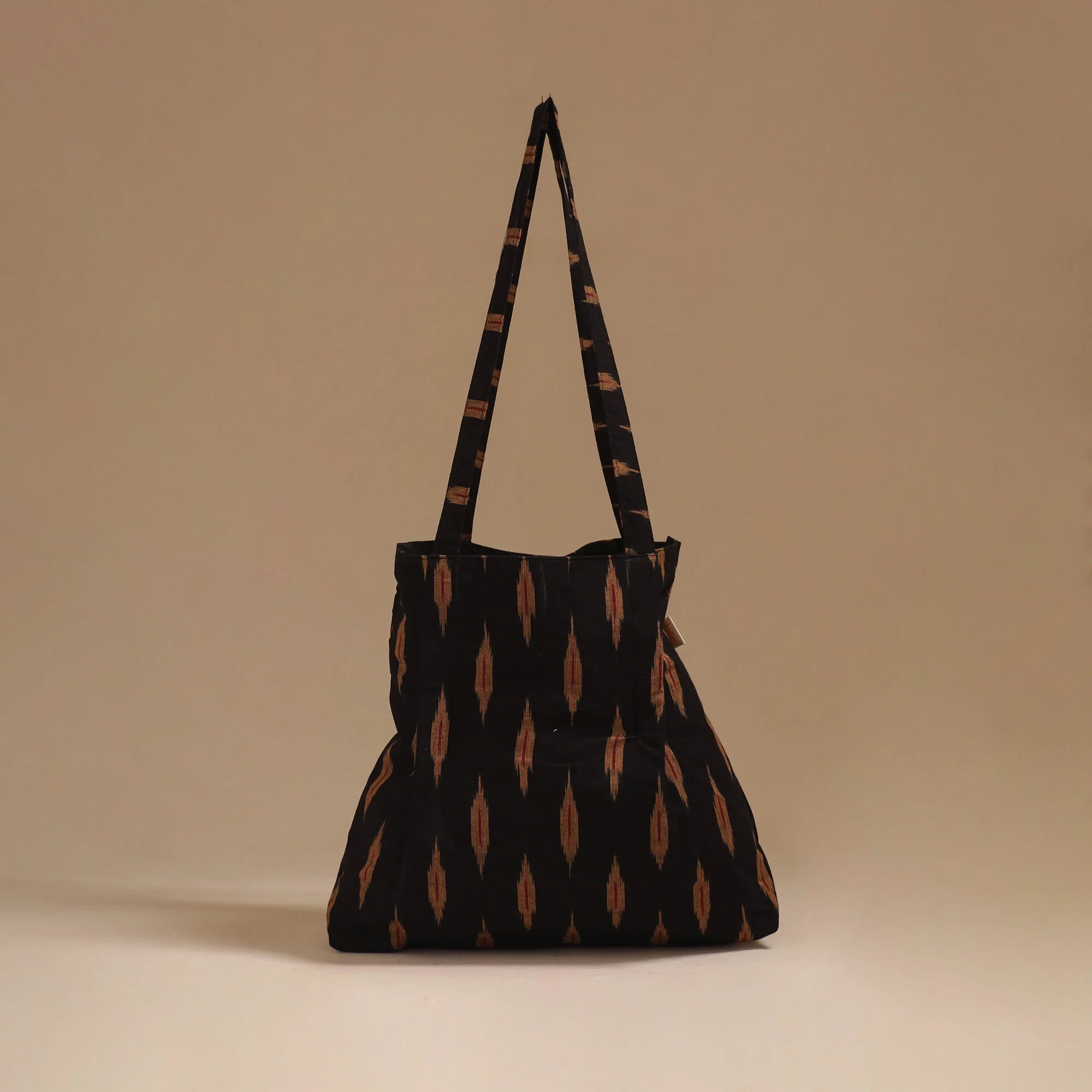 Black - Handcrafted Fabric Jhola Bag 33