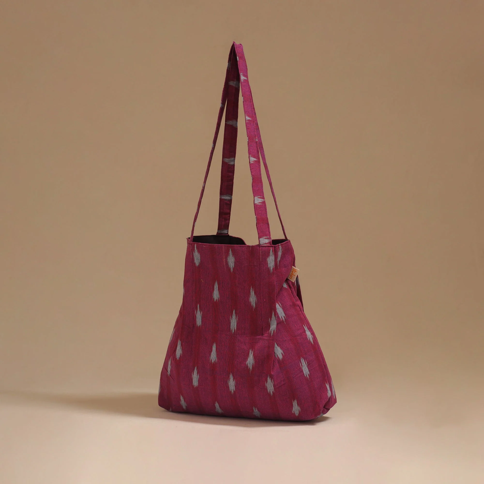 Pink - Handcrafted Fabric Jhola Bag 34 - Image 2