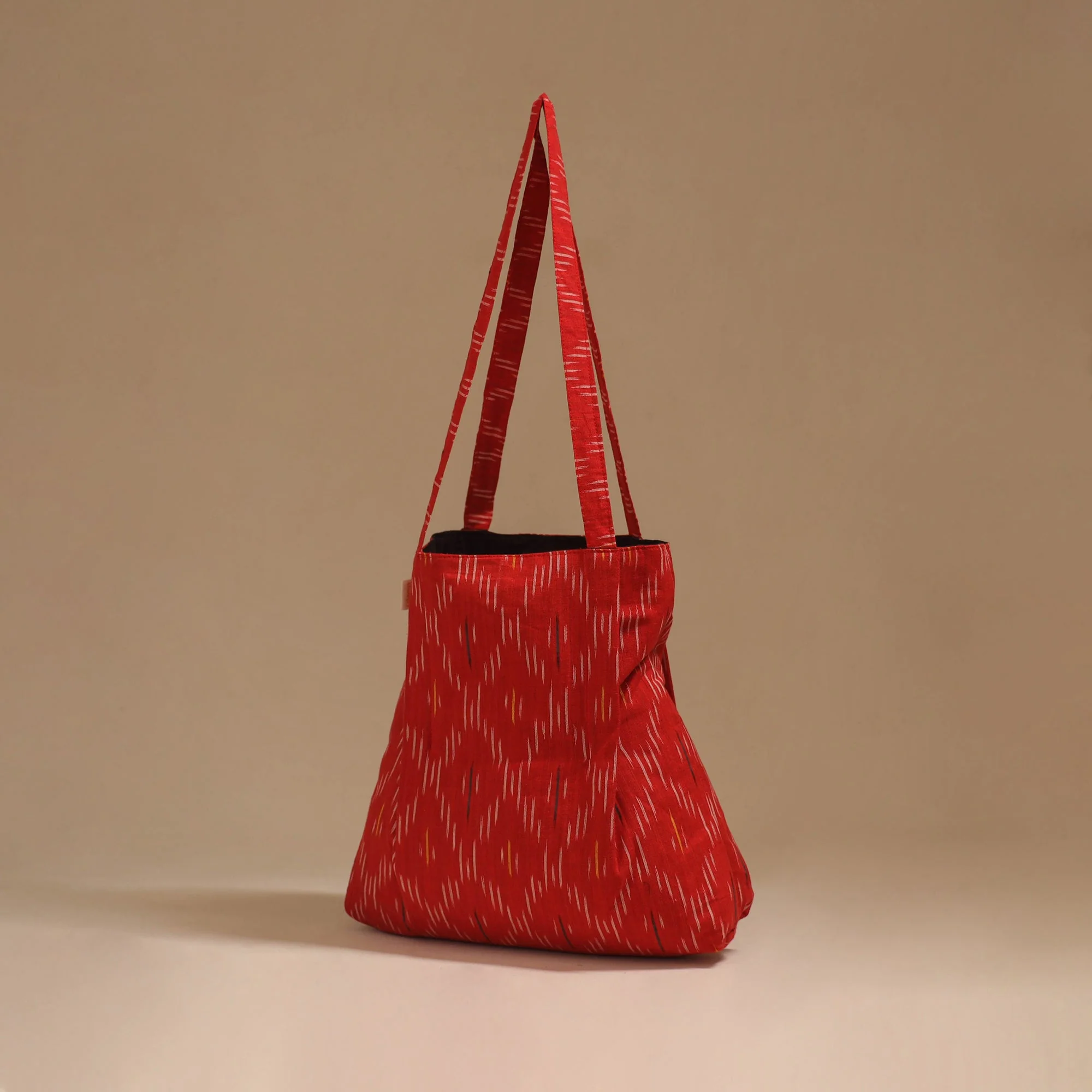 Red - Handcrafted Fabric Jhola Bag 44 - Image 2