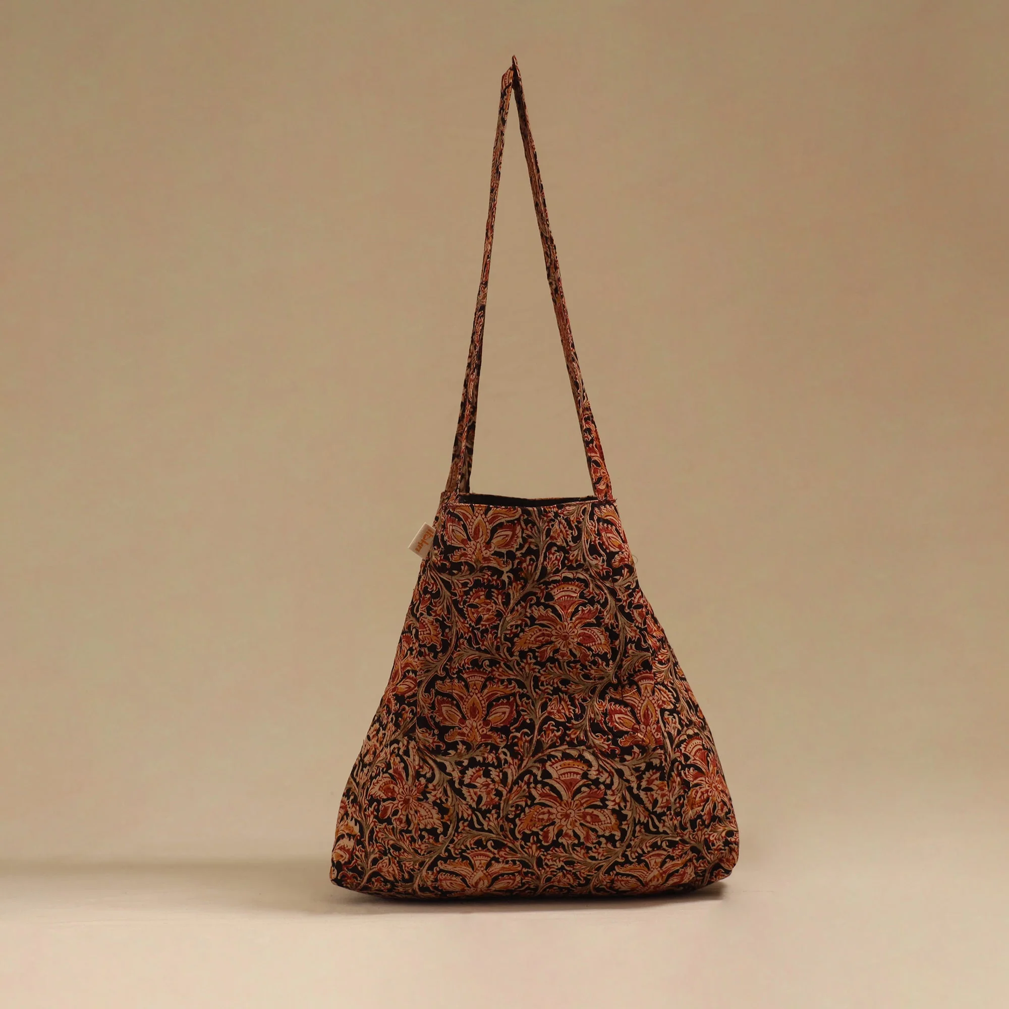 Black - Handcrafted Fabric Jhola Bag 47