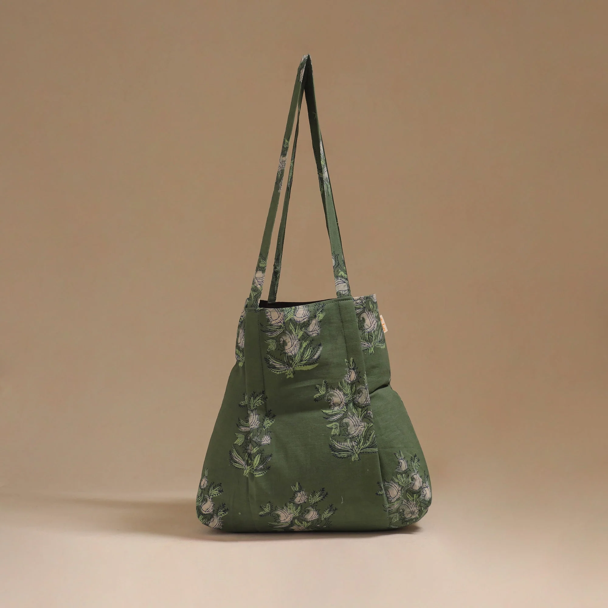 Green - Handcrafted Fabric Jhola Bag 55