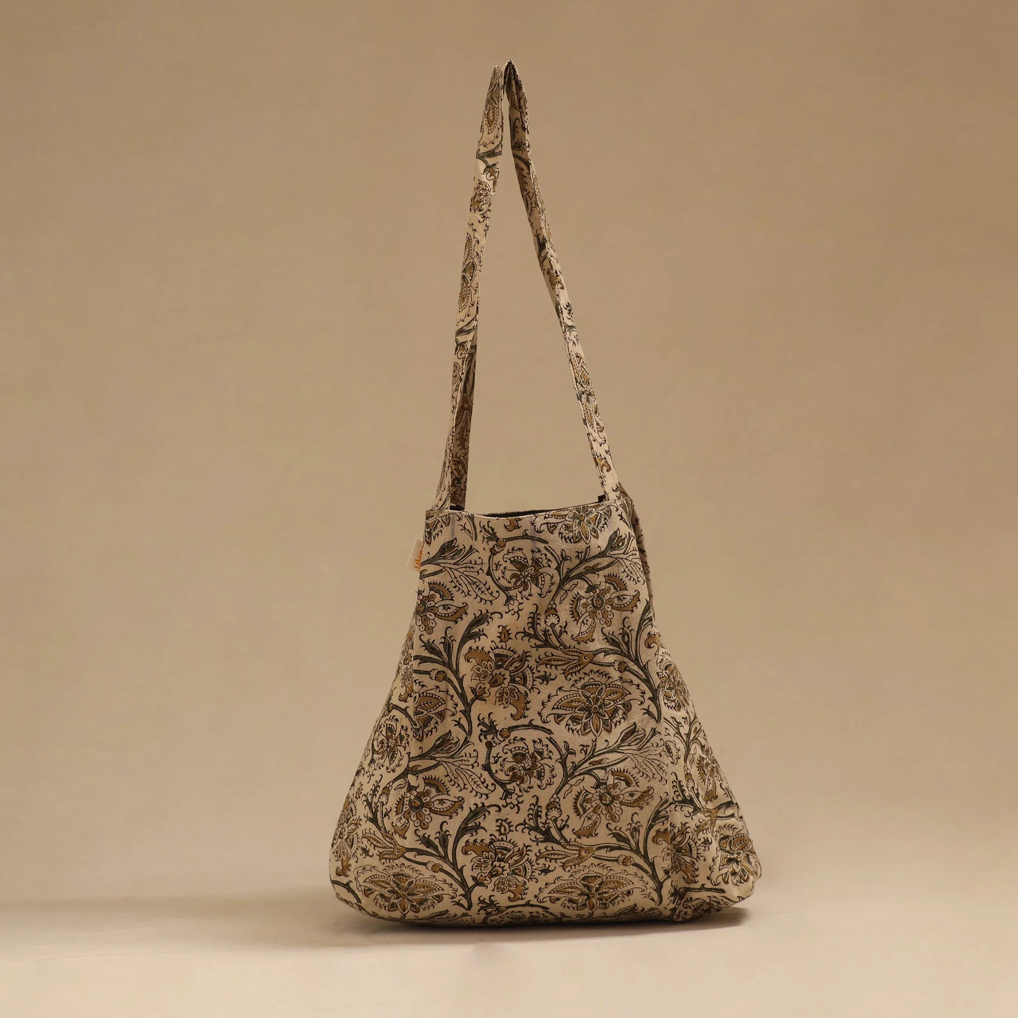 Beige - Handcrafted Fabric Jhola Bag 62