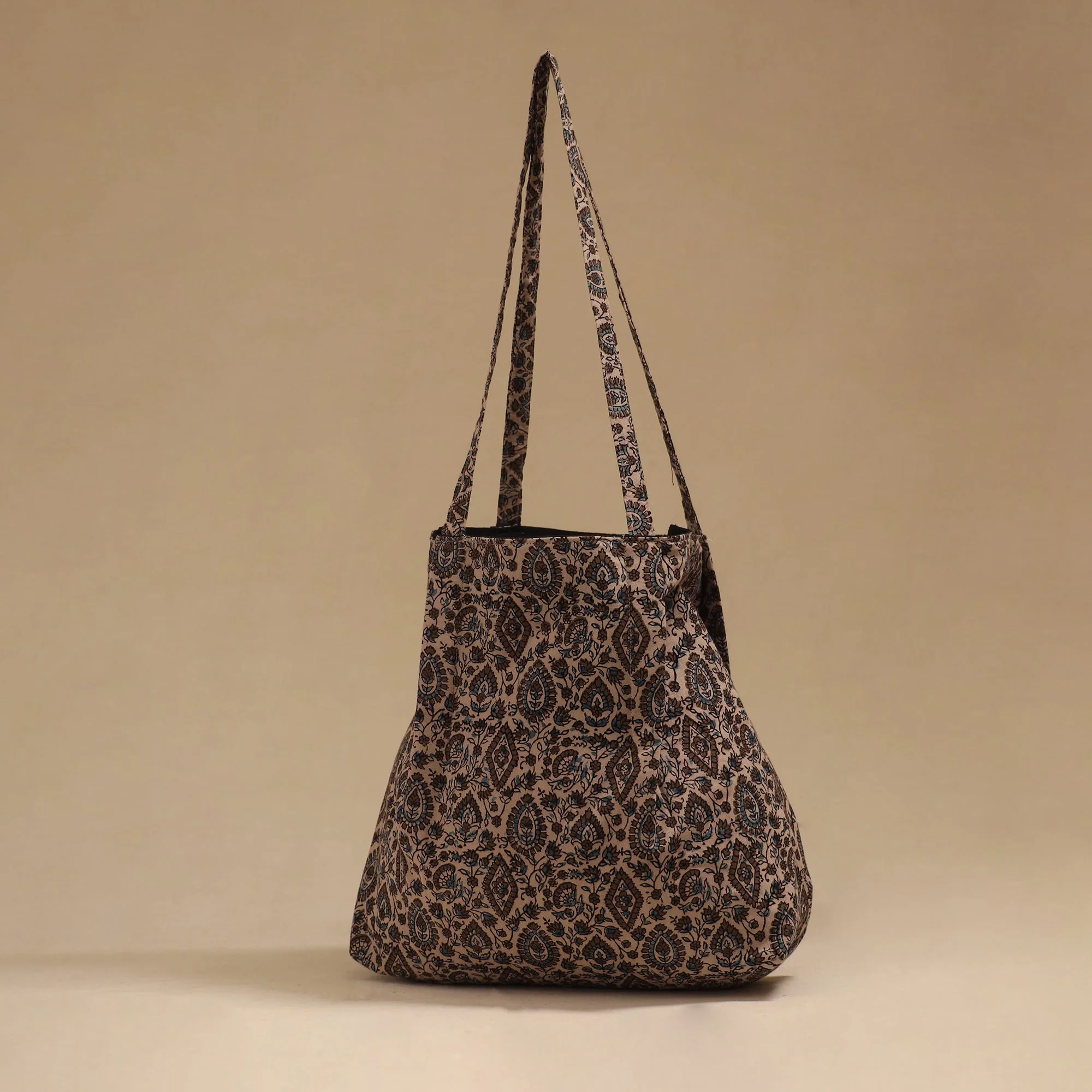 Beige - Handcrafted Fabric Jhola Bag 63 - Image 2